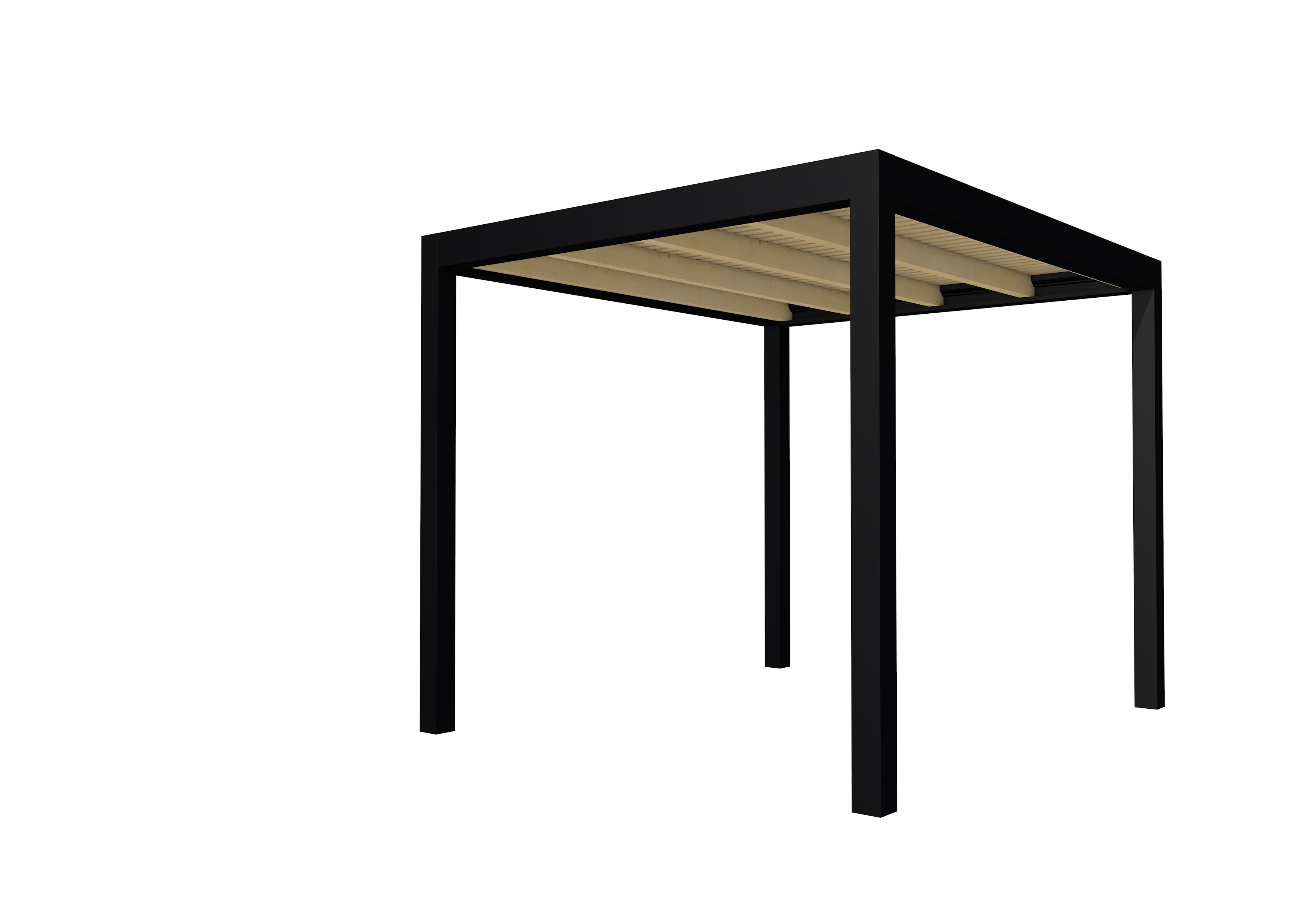 Buitenverblijf plat dak Allure I, vuren, basismodel L/B, 253x303 cm, onbehandeld.