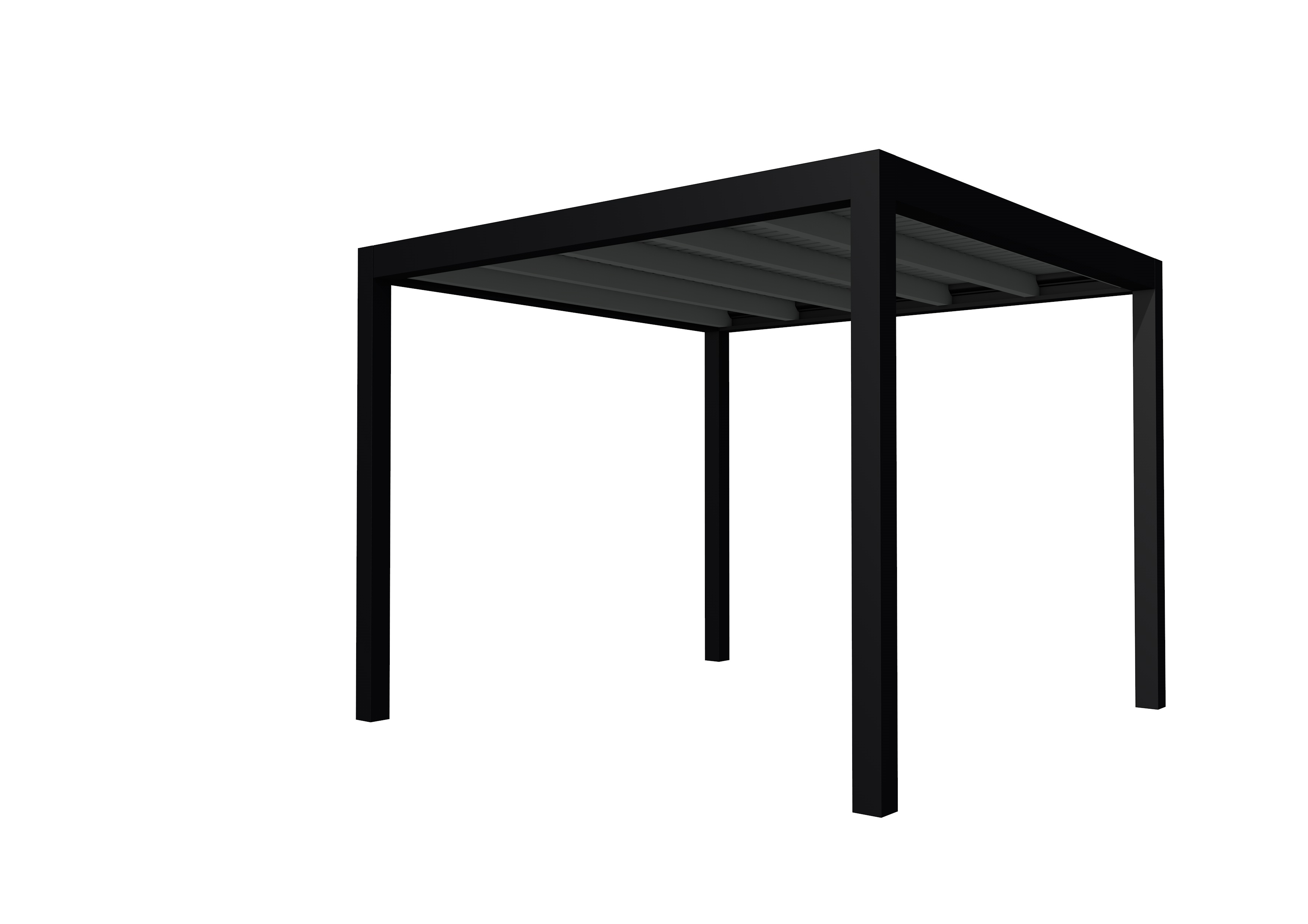 Buitenverblijf plat dak Allure I, vuren, basismodel L/C, 303x303 cm, antraciet gespoten.