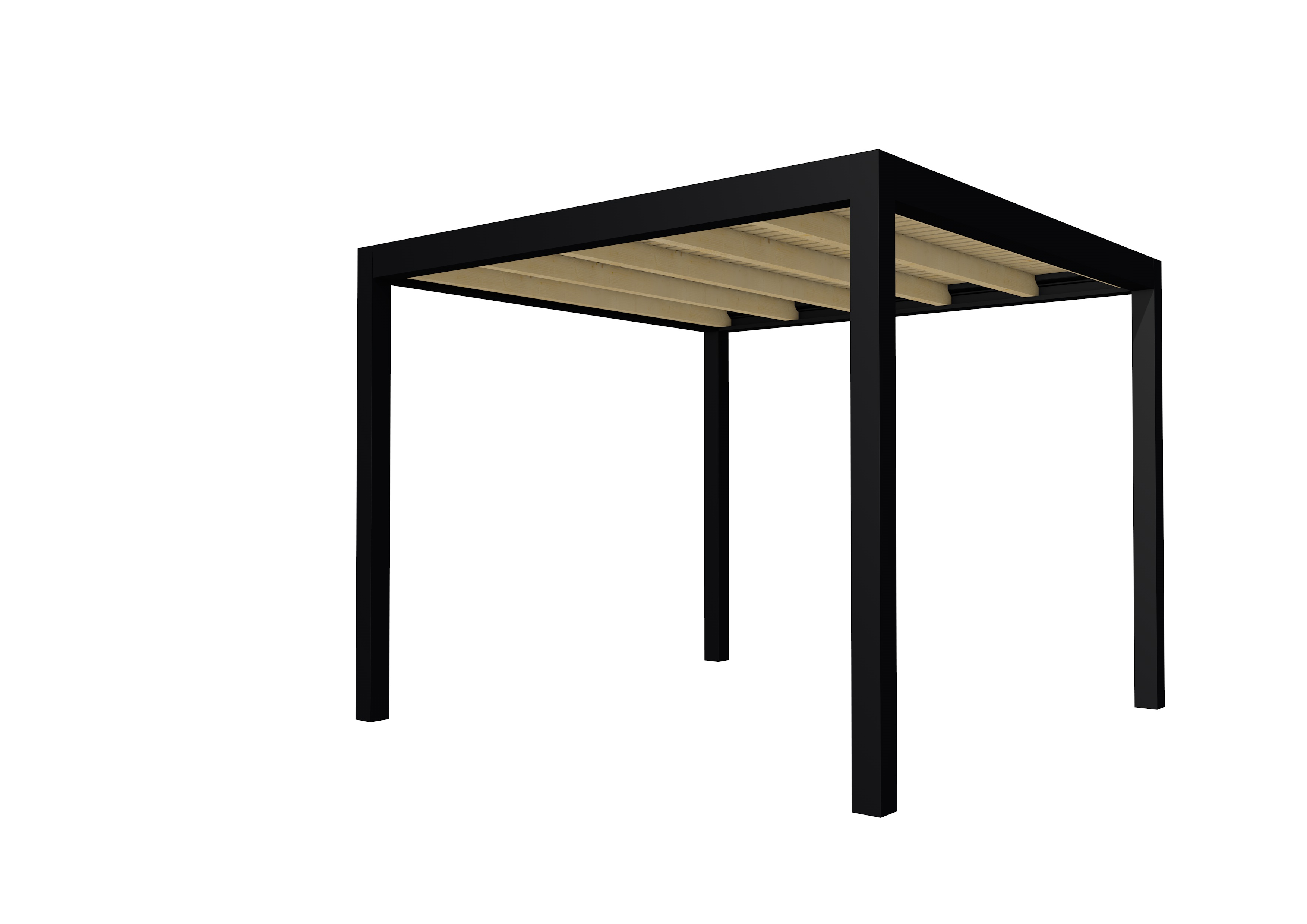 Buitenverblijf plat dak Allure I, vuren, basismodel L/C, 303x303 cm, onbehandeld.