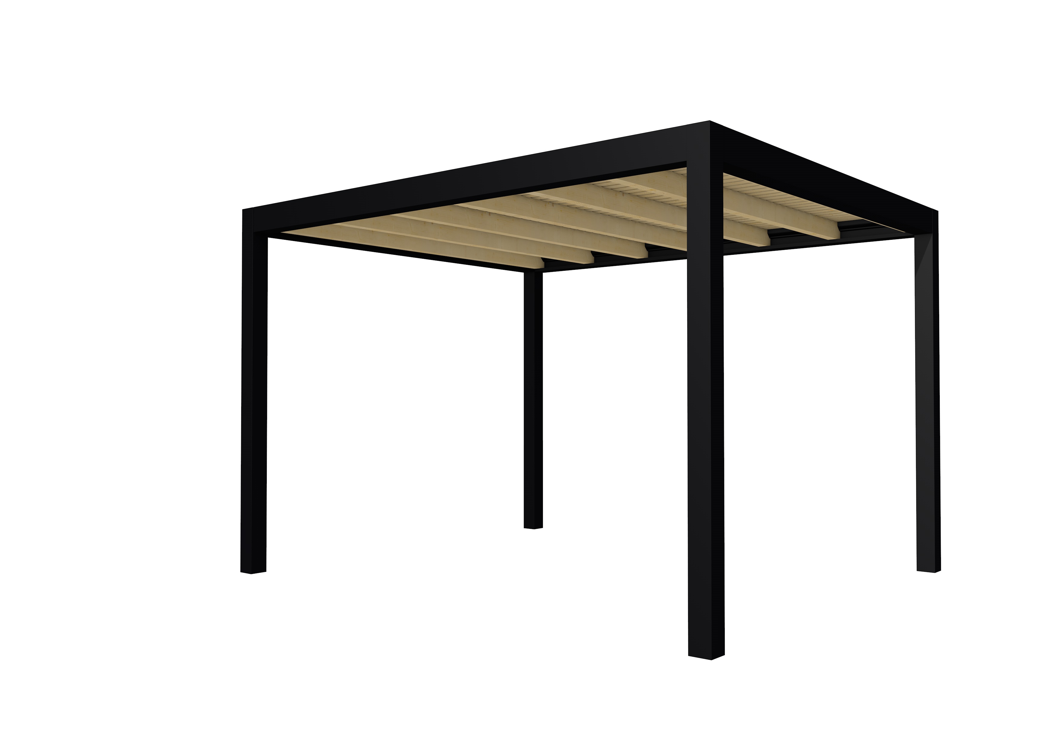 Buitenverblijf plat dak Allure I, vuren, basismodel L/D, 353x303 cm, onbehandeld.