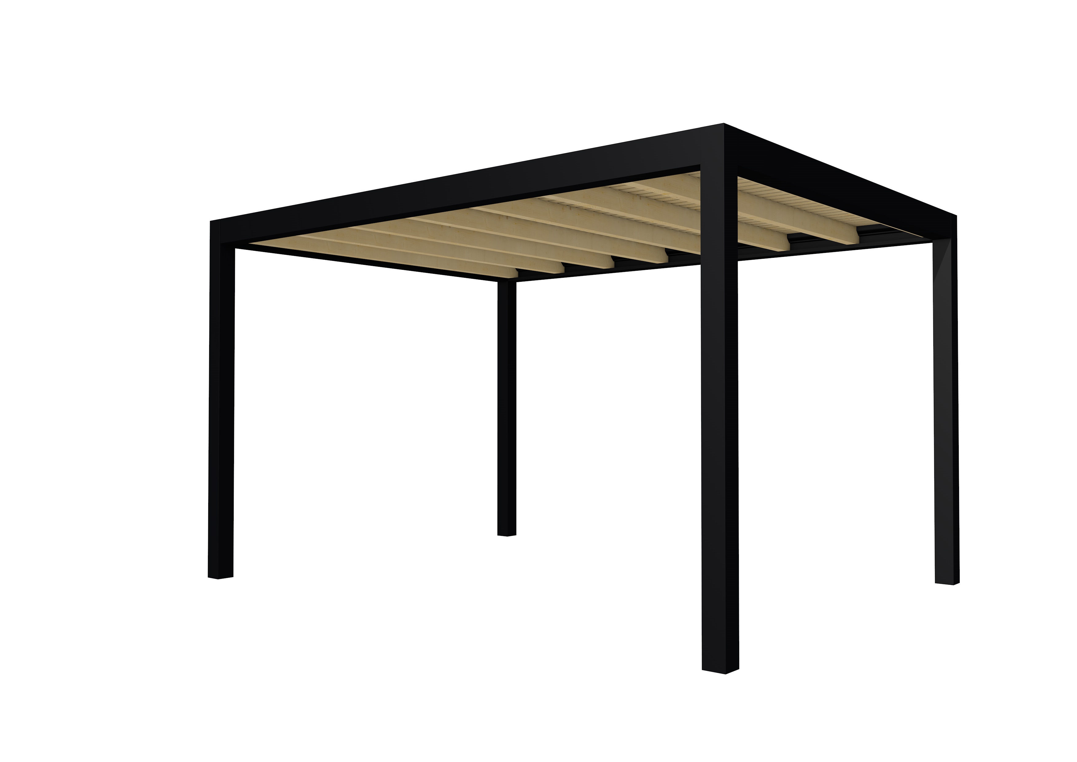 Buitenverblijf plat dak Allure I, vuren, basismodel L/E, 395x303 cm, onbehandeld.