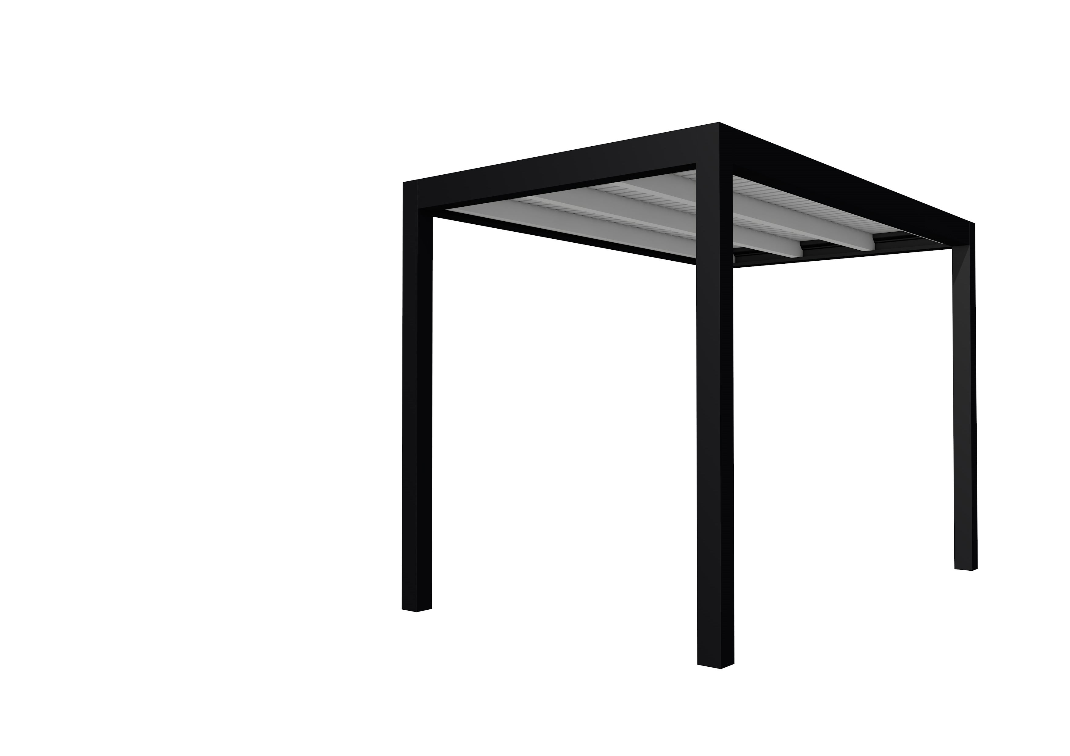 Buitenverblijf plat dak Allure I, vuren, basismodel XL/A, 203x353 cm, lichtgrijs gespoten.