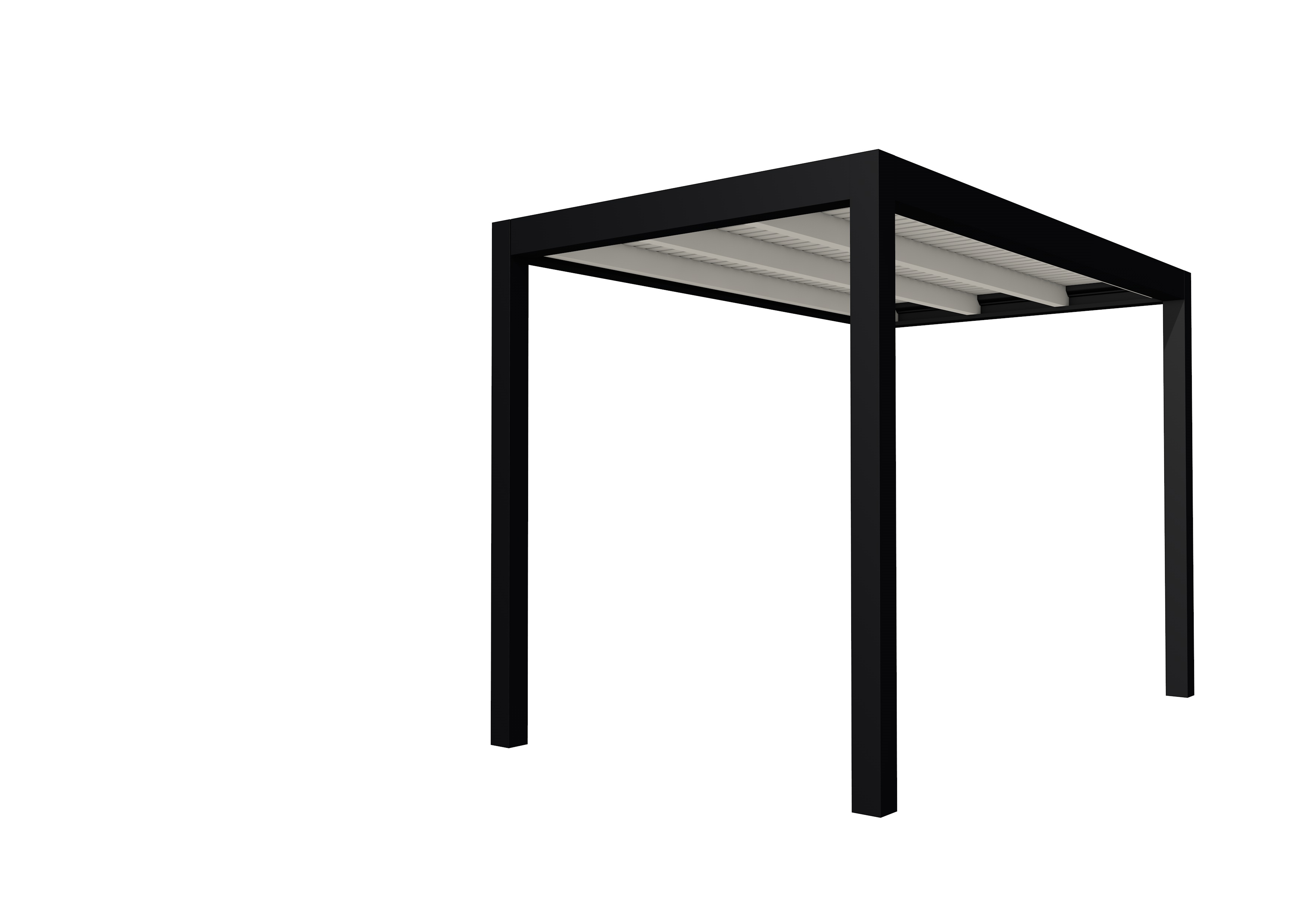 Buitenverblijf plat dak Allure I, vuren, basismodel XL/A, 203x353 cm, wit gespoten.