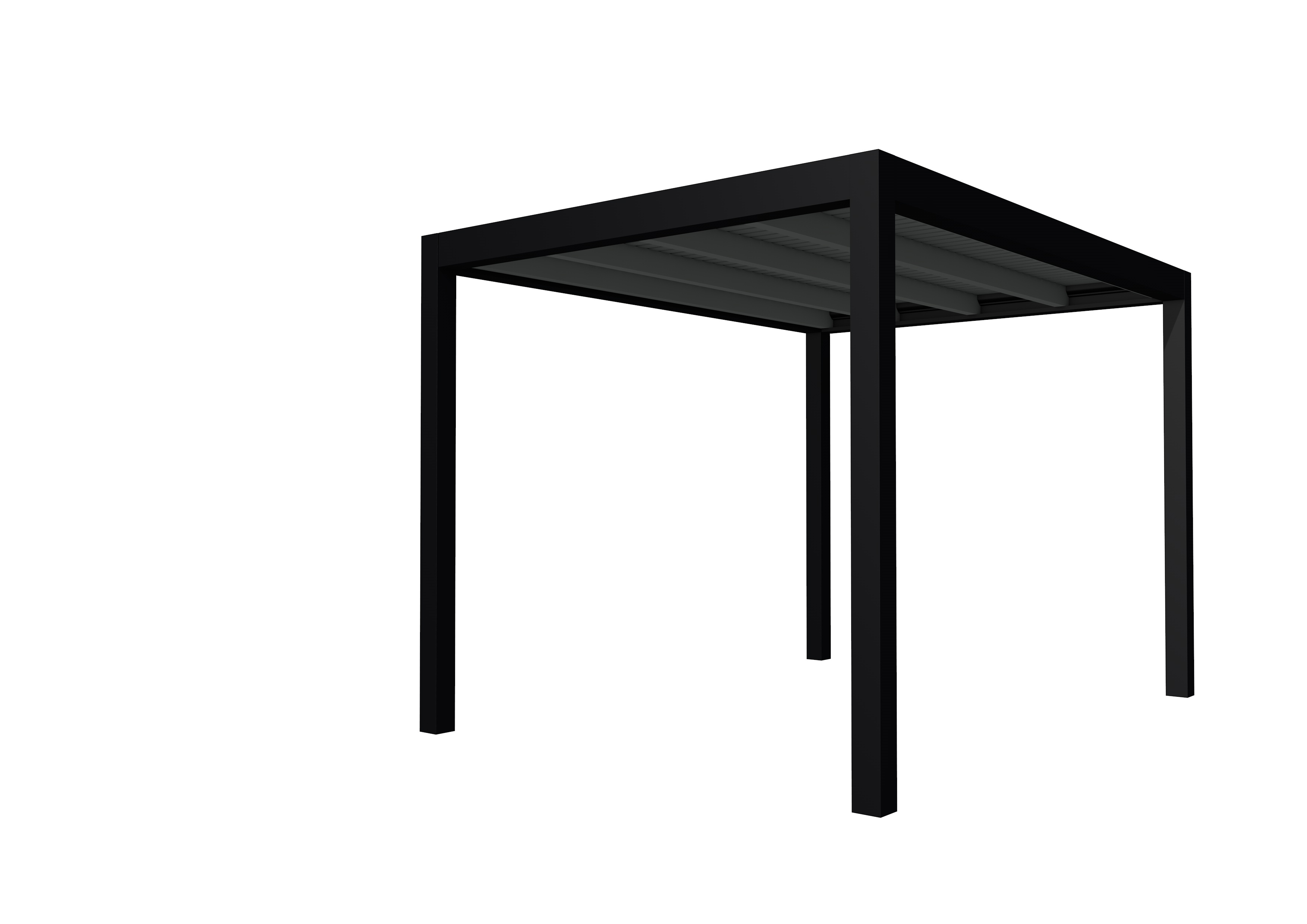 Buitenverblijf plat dak Allure I, vuren, basismodel XL/B, 253x353 cm, antraciet gespoten.