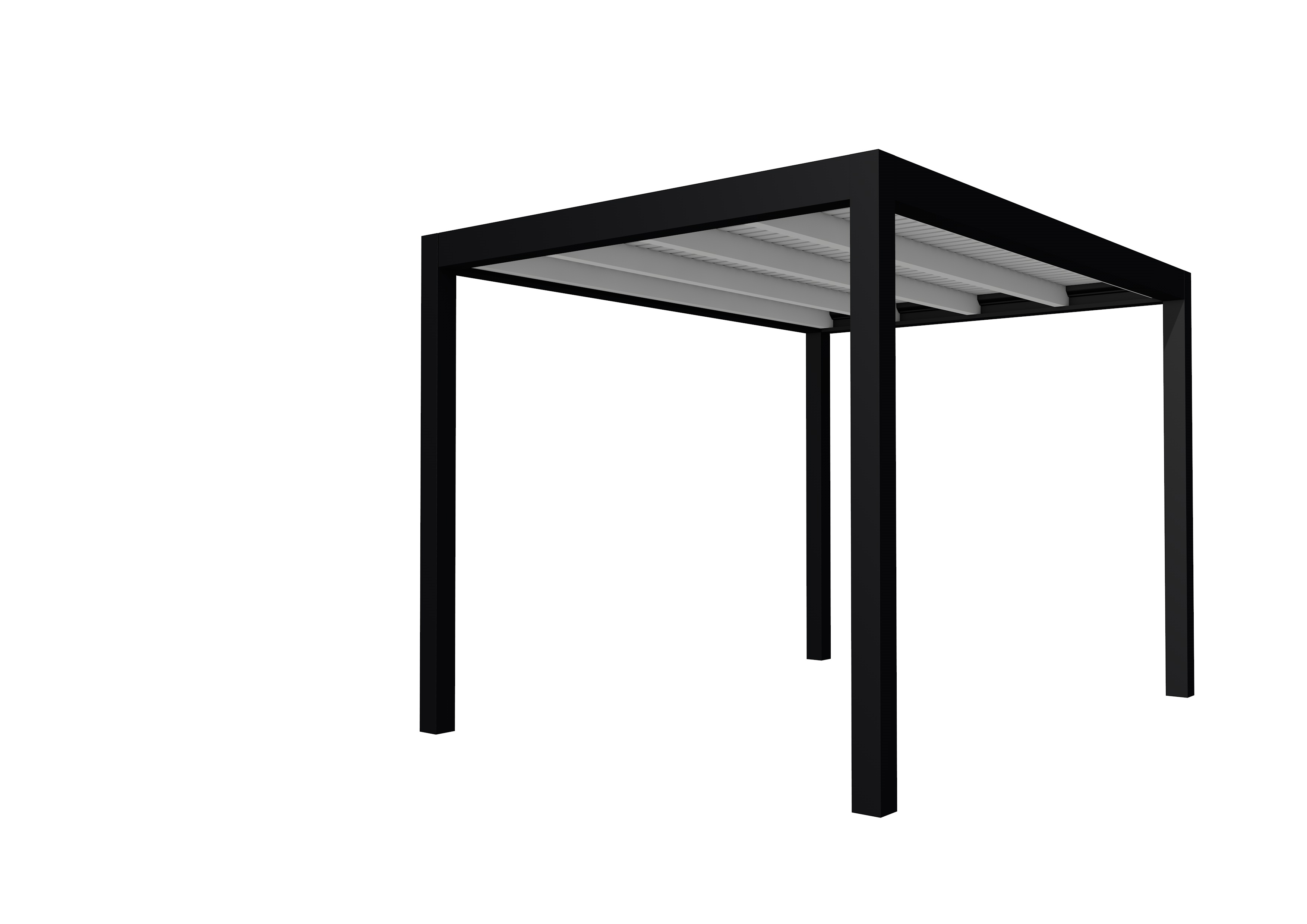 Buitenverblijf plat dak Allure I, vuren, basismodel XL/B, 253x353 cm, lichtgrijs gespoten.