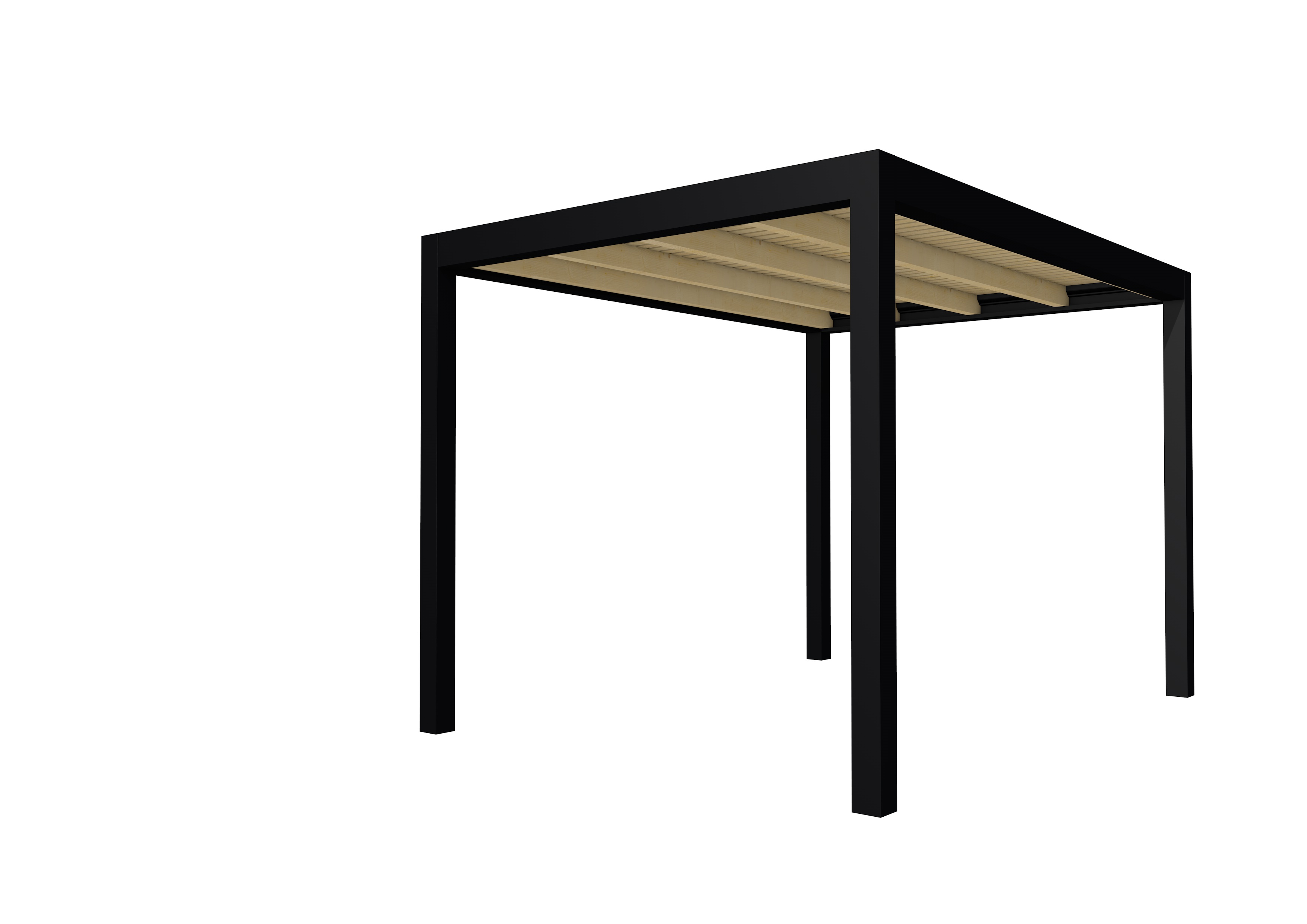 Buitenverblijf plat dak Allure I, vuren, basismodel XL/B, 253x353 cm, onbehandeld.