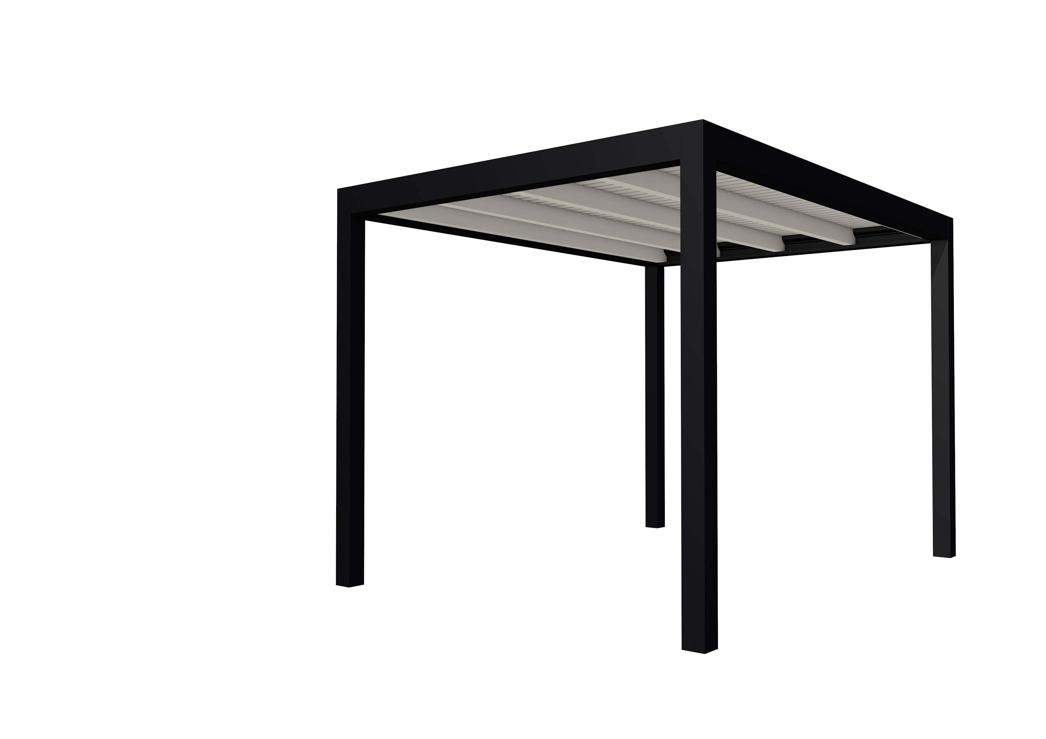 Buitenverblijf plat dak Allure I, vuren, basismodel XL/B, 253x353 cm, wit gespoten.