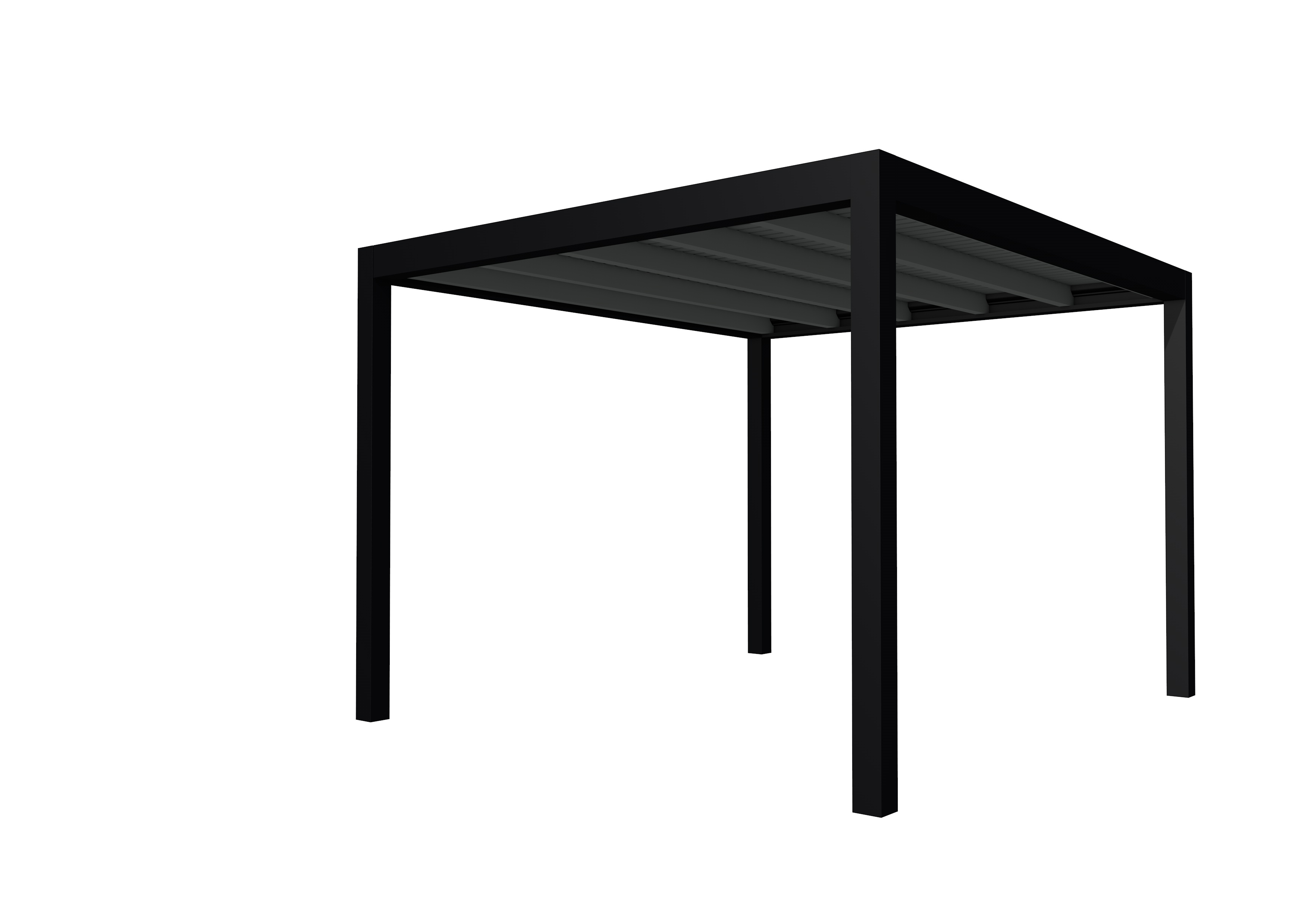 Buitenverblijf plat dak Allure I, vuren, basismodel XL/C, 303x353 cm, antraciet gespoten.