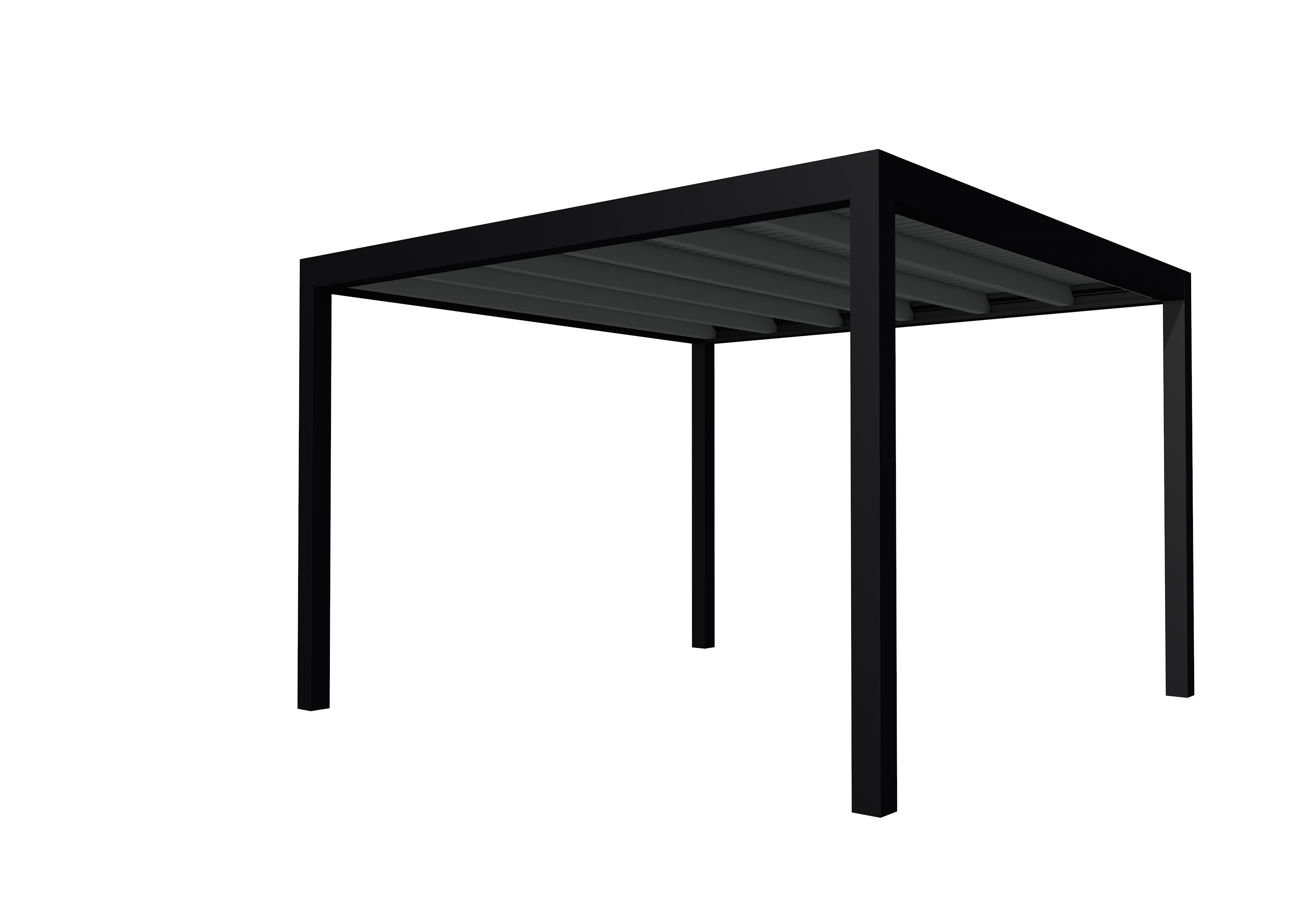 Buitenverblijf plat dak Allure I, vuren, basismodel XL/D, 353x353 cm, antraciet gespoten.