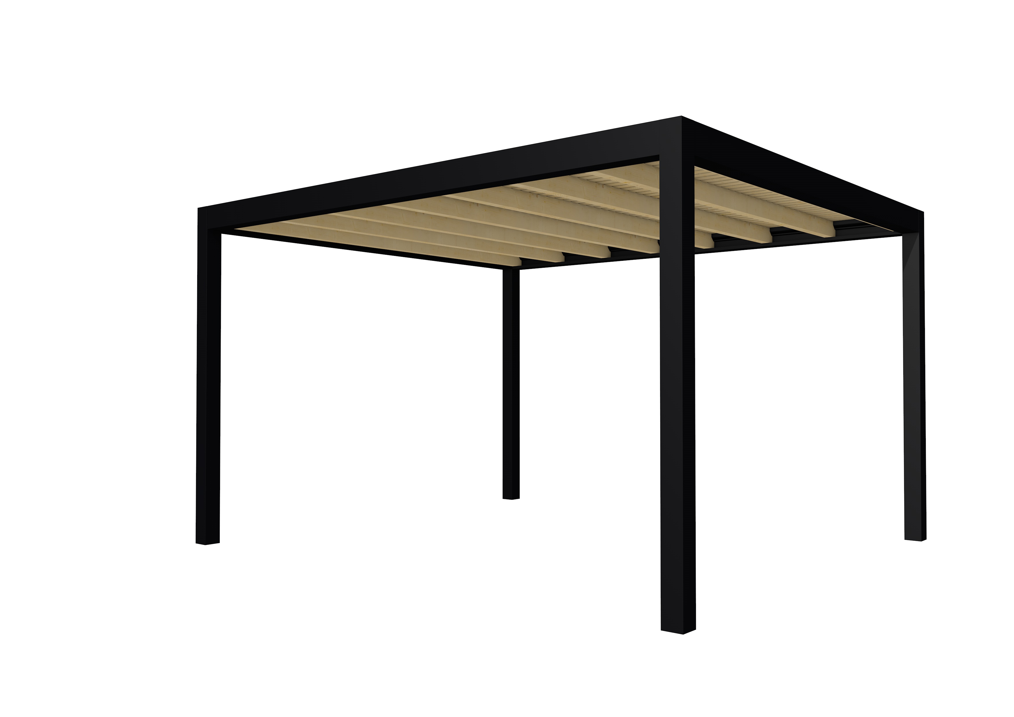 Buitenverblijf plat dak Allure I, vuren, basismodel XL/E, 395x353 cm, onbehandeld.
