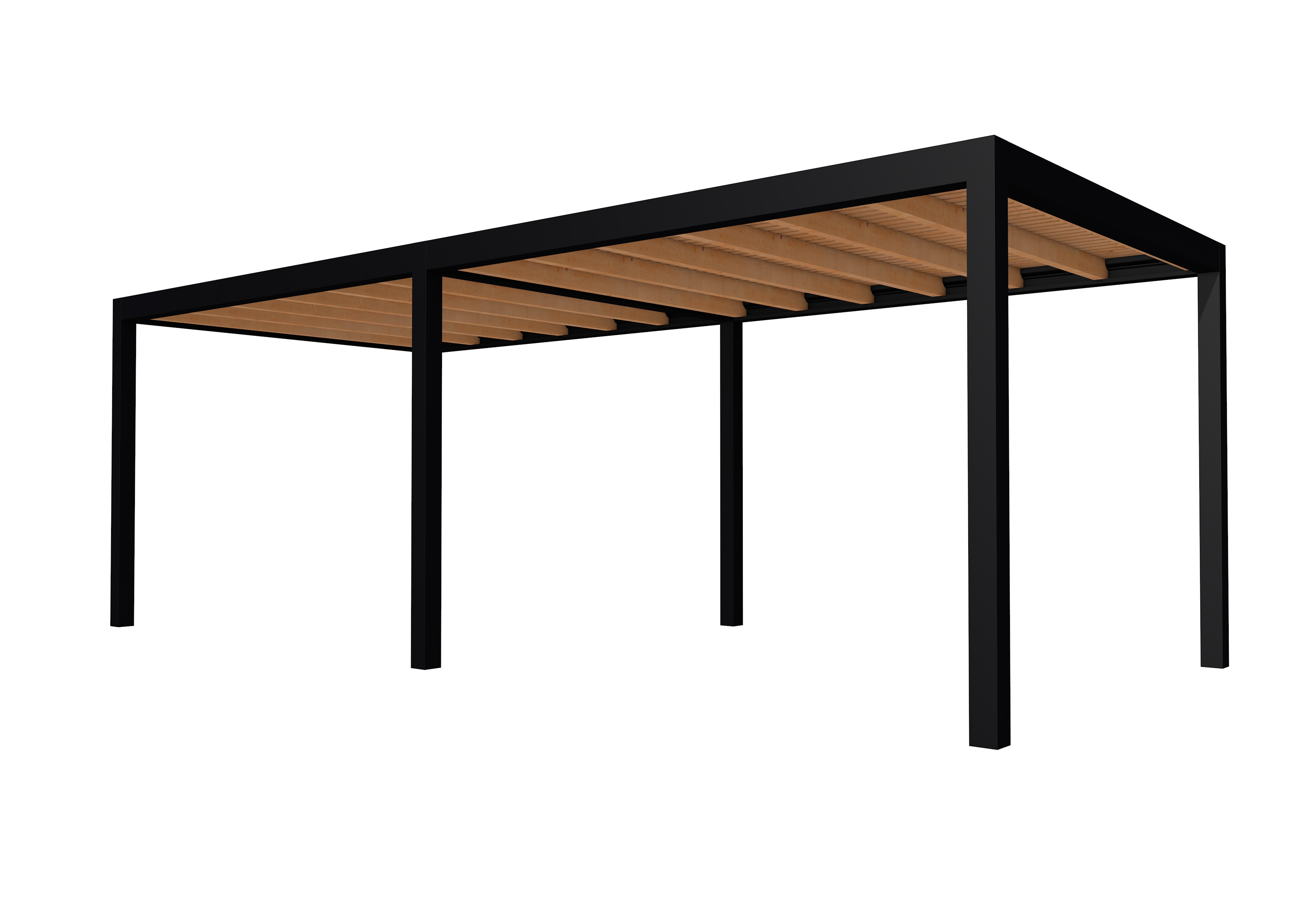 Buitenverblijf plat dak Allure II, douglas, basismodel L/D, 693x303 cm, onbehandeld.