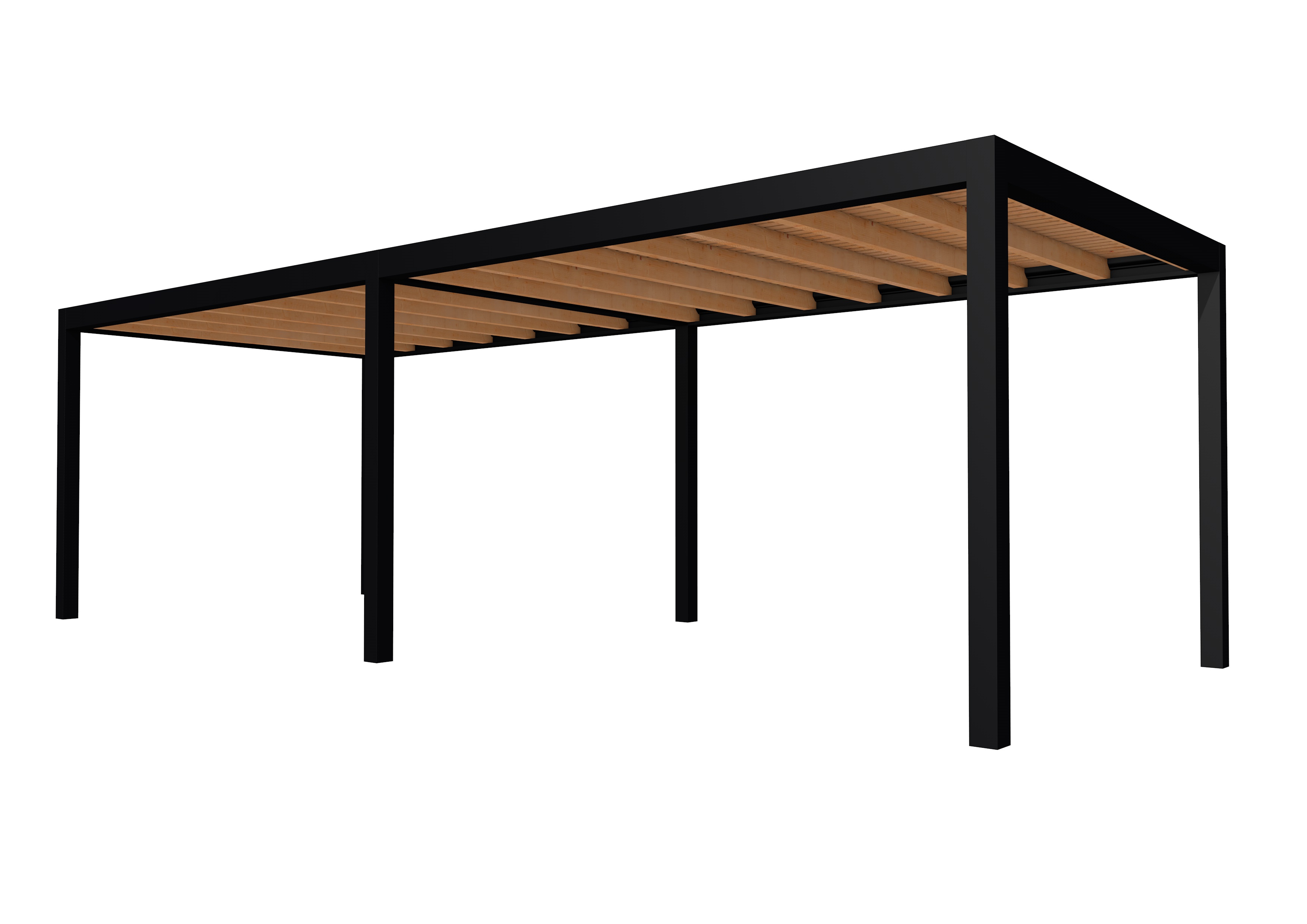 Buitenverblijf plat dak Allure II, douglas, basismodel L/E, 778x303 cm, onbehandeld.