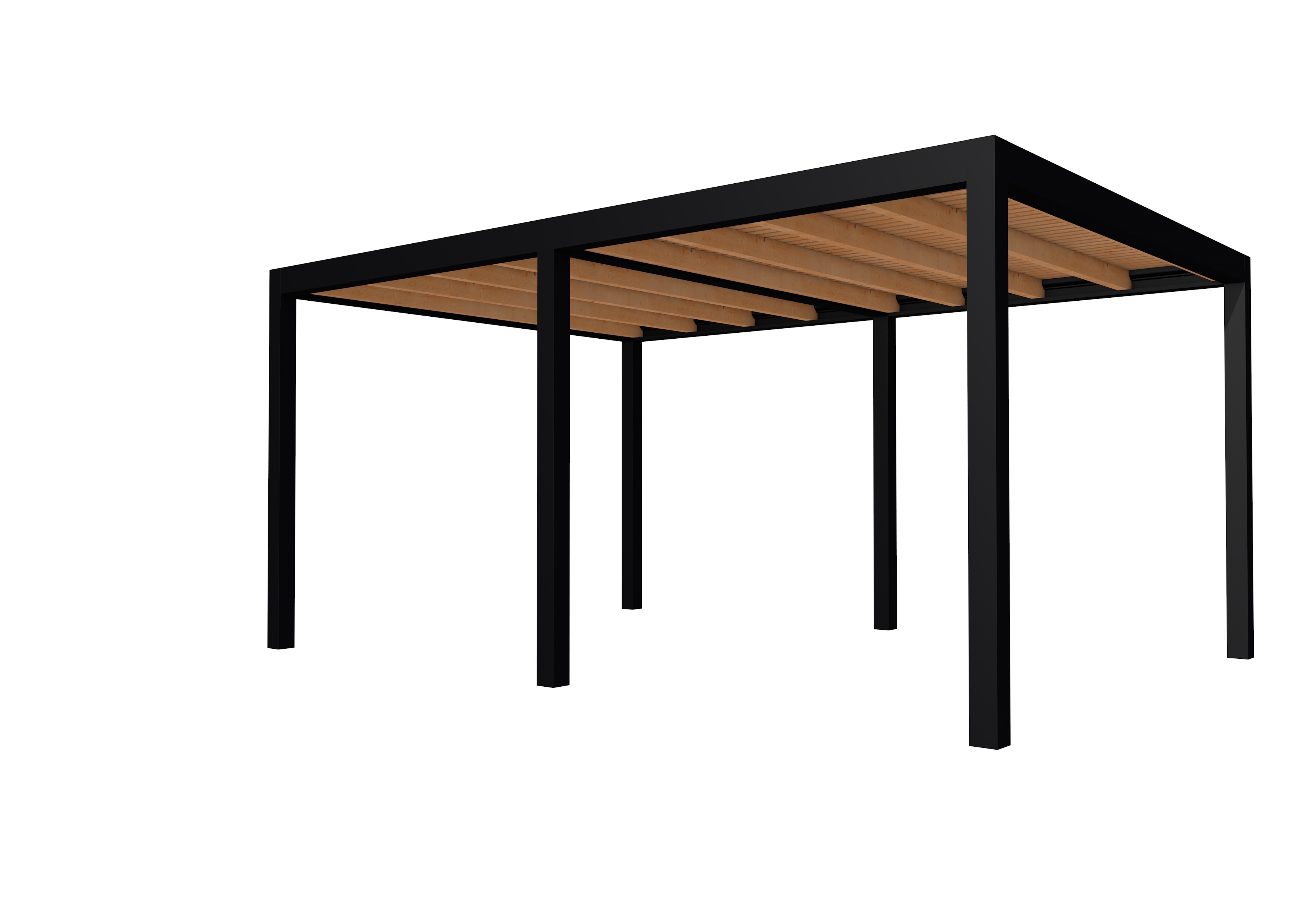 Buitenverblijf plat dak Allure II, douglas, basismodel XL/B, 493x353 cm, onbehandeld.