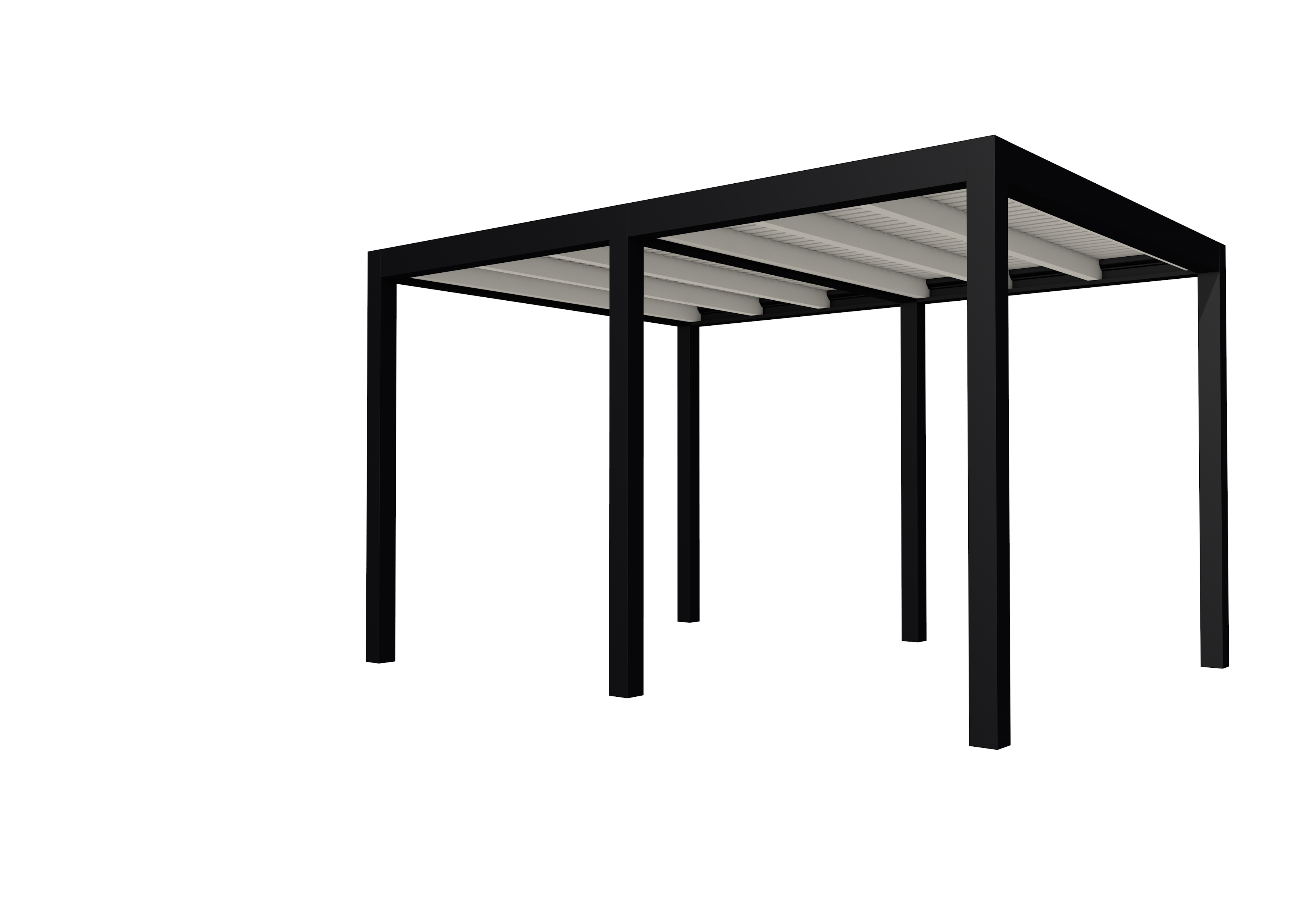 Buitenverblijf plat dak Allure II, vuren, basismodel L/A, 393x303 cm, wit gespoten.