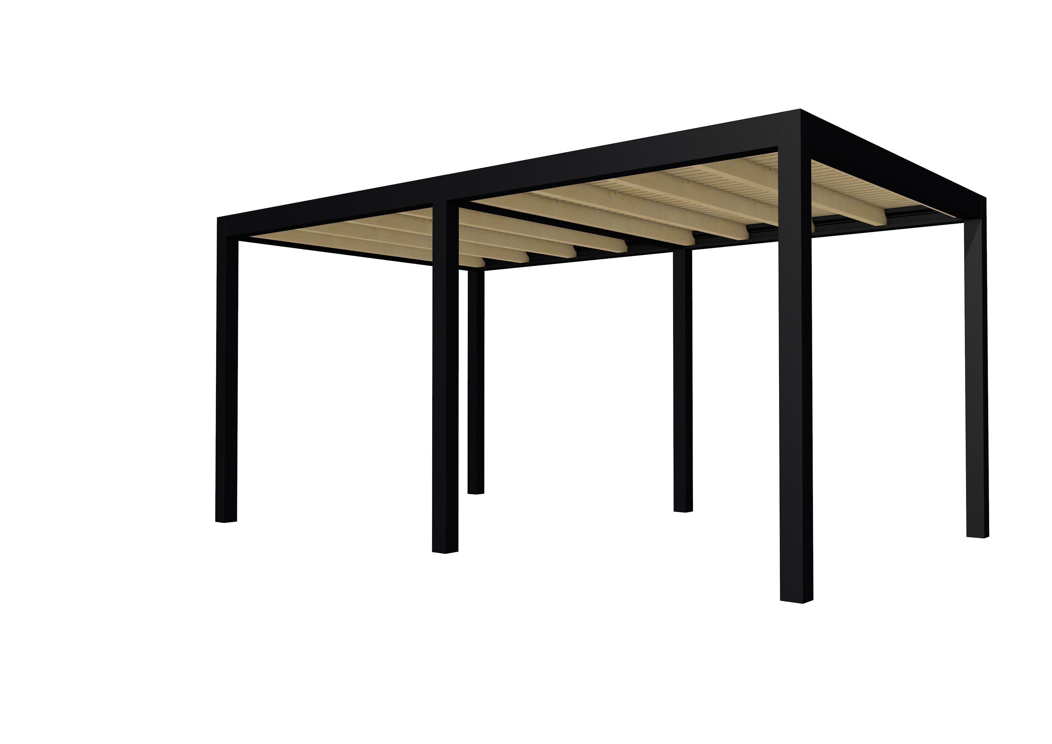 Buitenverblijf plat dak Allure II, vuren, basismodel L/B, 493x303 cm, onbehandeld.