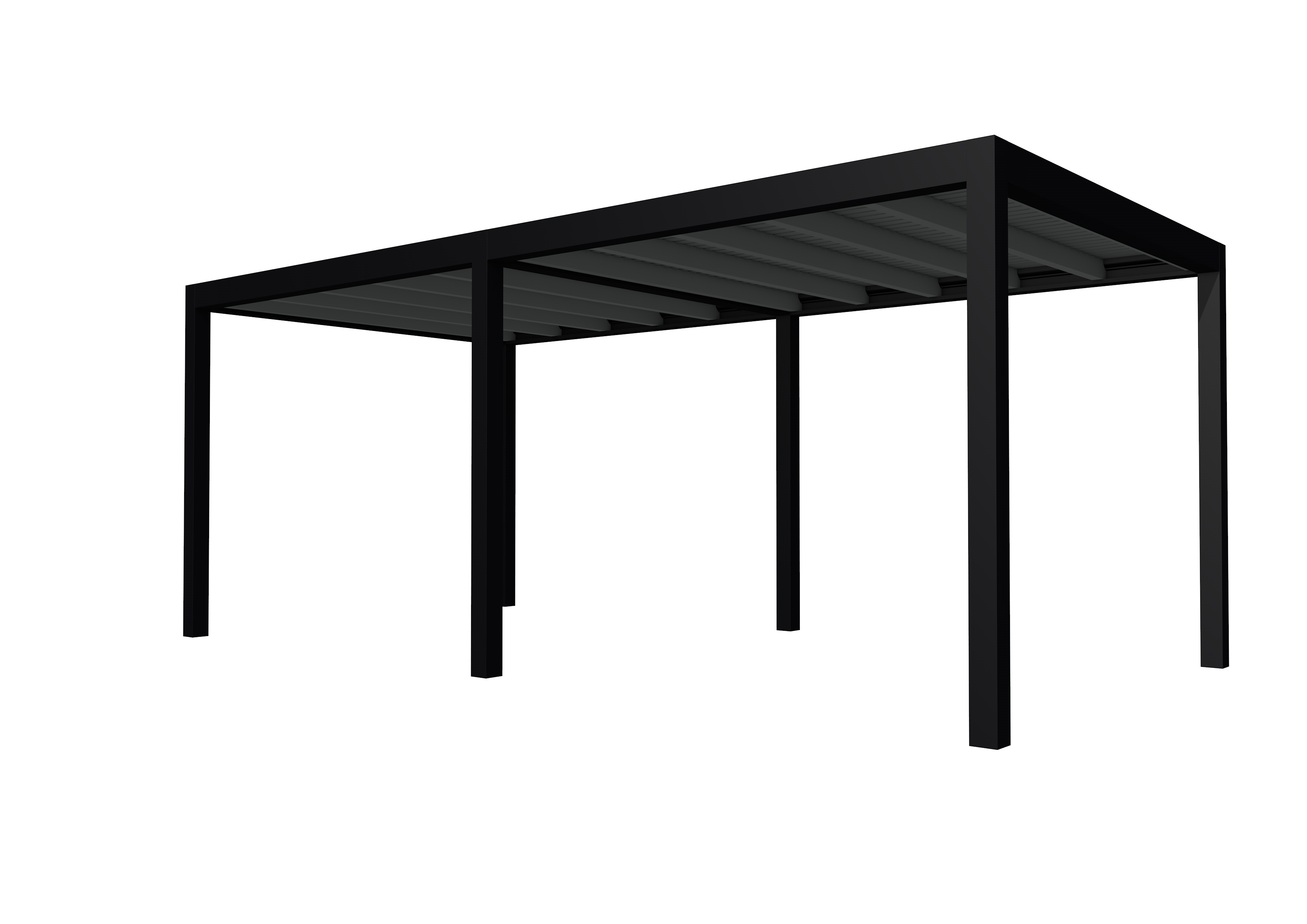 Buitenverblijf plat dak Allure II, vuren, basismodel L/C, 593x303 cm, antraciet gespoten.