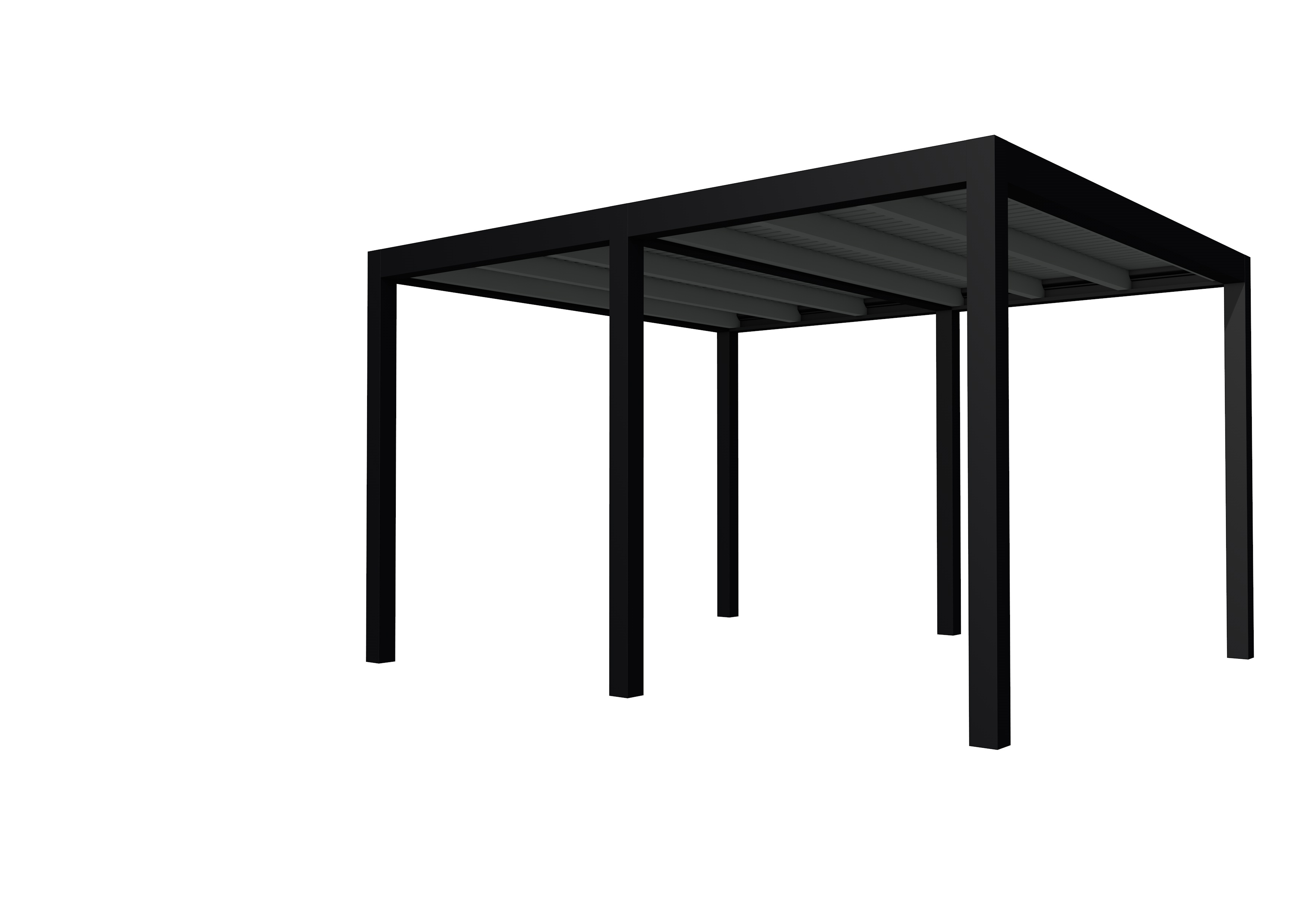 Buitenverblijf plat dak Allure II, vuren, basismodel XL/A, 393x353 cm, antraciet gespoten.