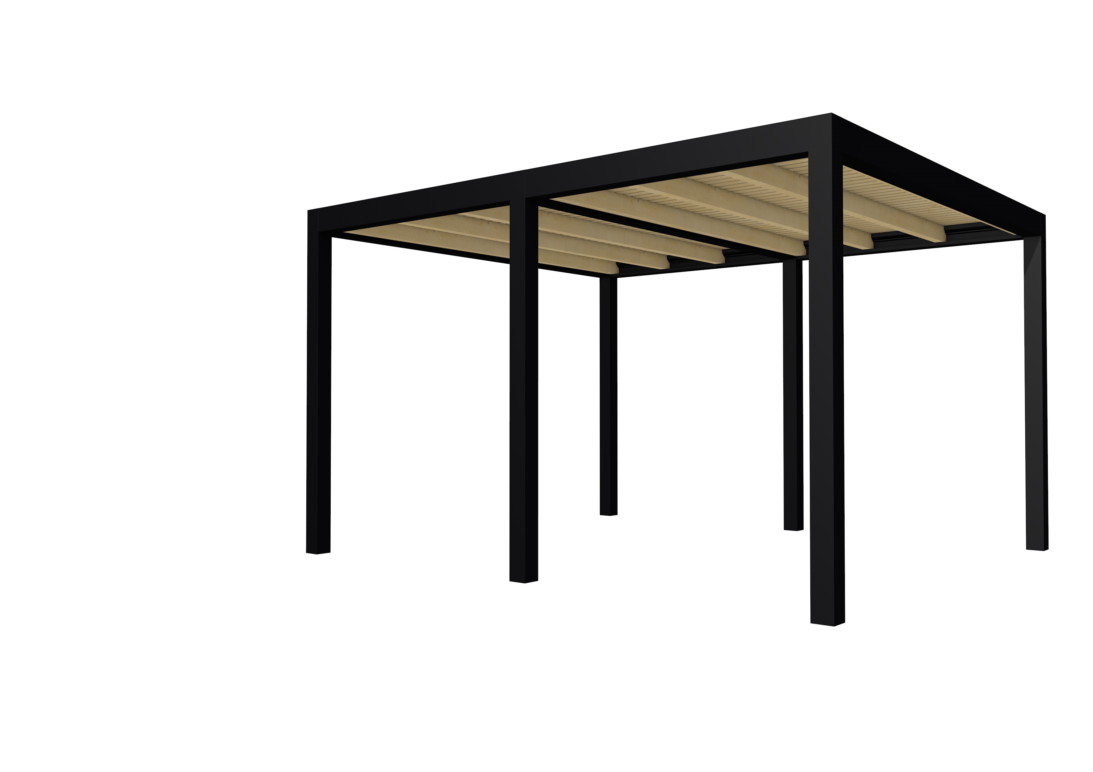 Buitenverblijf plat dak Allure II, vuren, basismodel XL/A, 393x353 cm, onbehandeld.