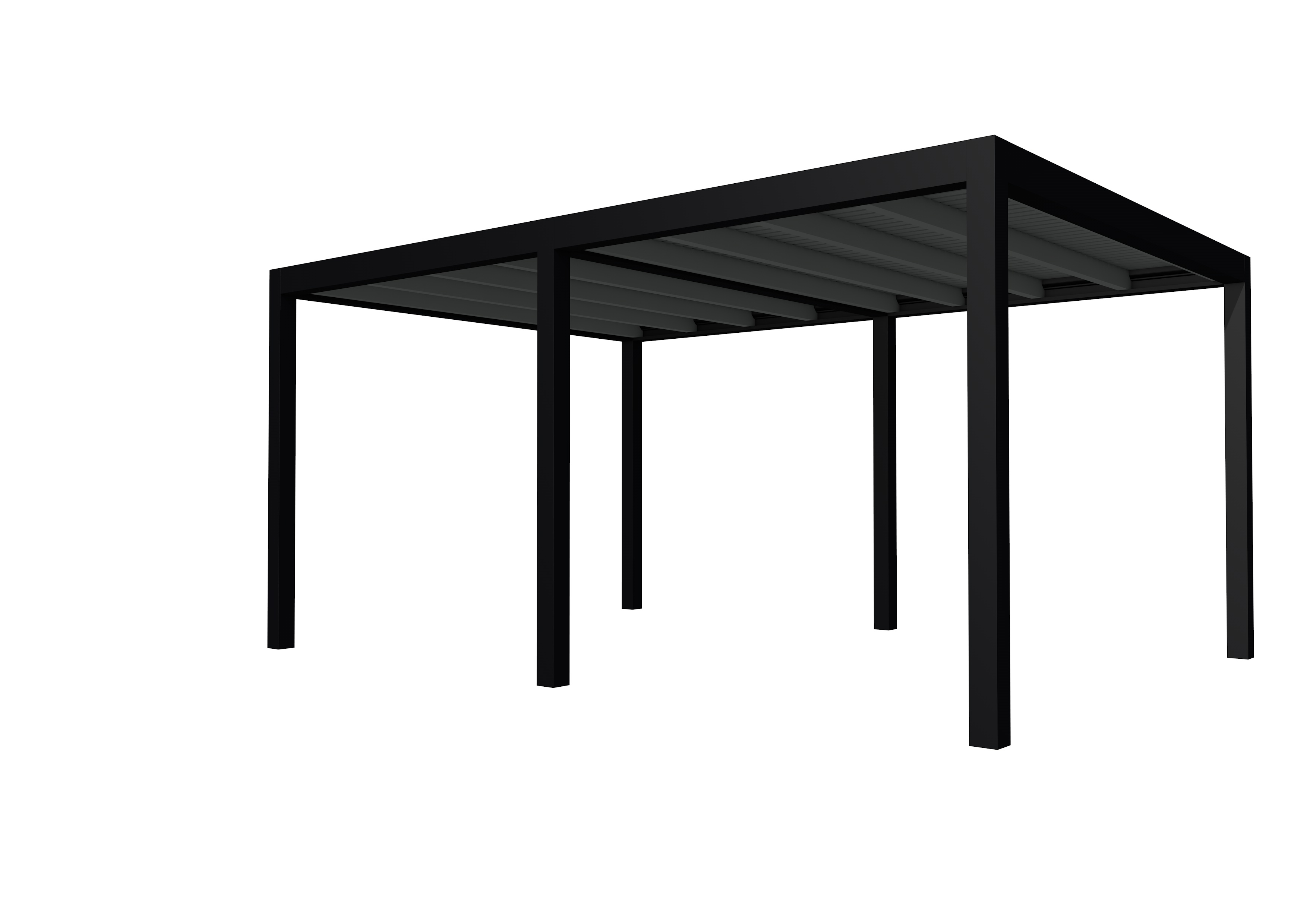 Buitenverblijf plat dak Allure II, vuren, basismodel XL/B, 493x353 cm, antraciet gespoten.