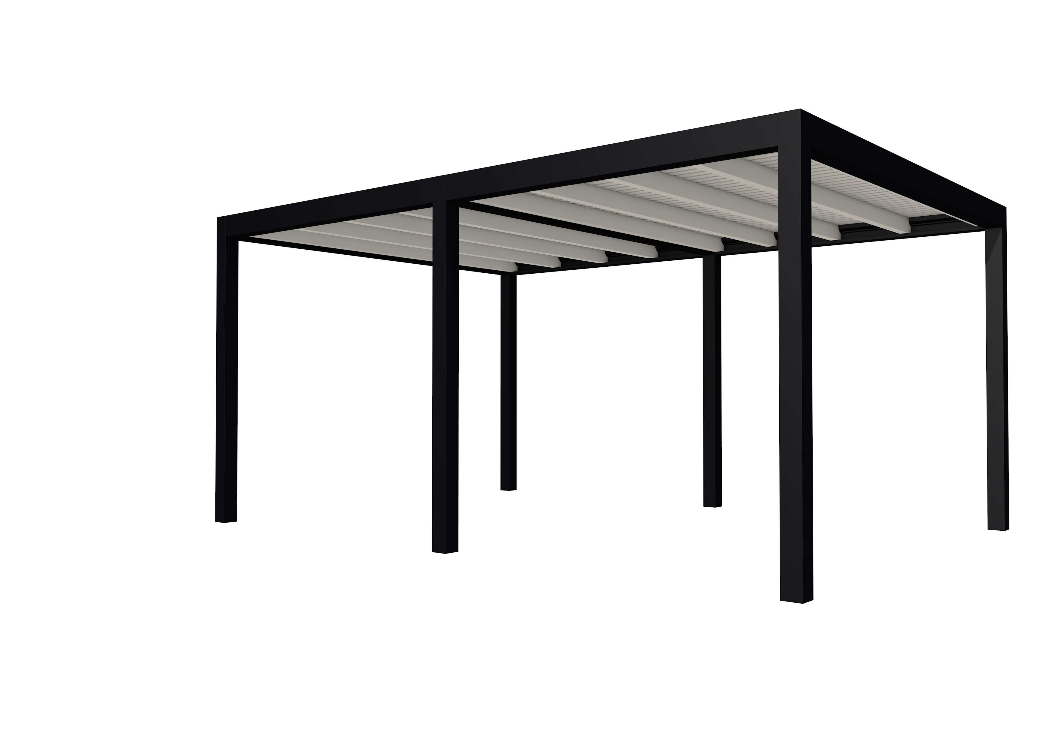 Buitenverblijf plat dak Allure II, vuren, basismodel XL/B, 493x353 cm, wit gespoten.