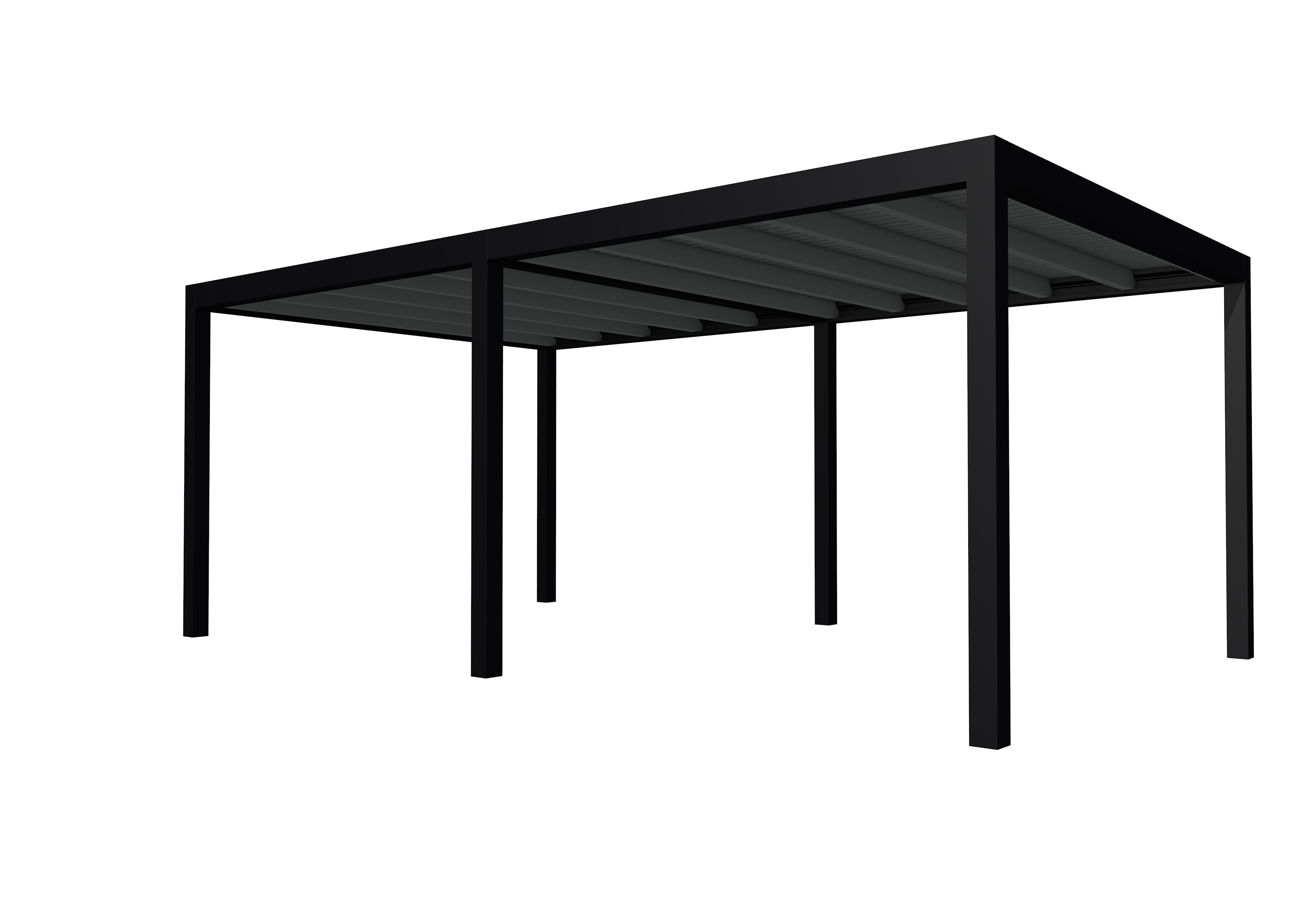 Buitenverblijf plat dak Allure II, vuren, basismodel XL/C, 593x353 cm, antraciet gespoten.