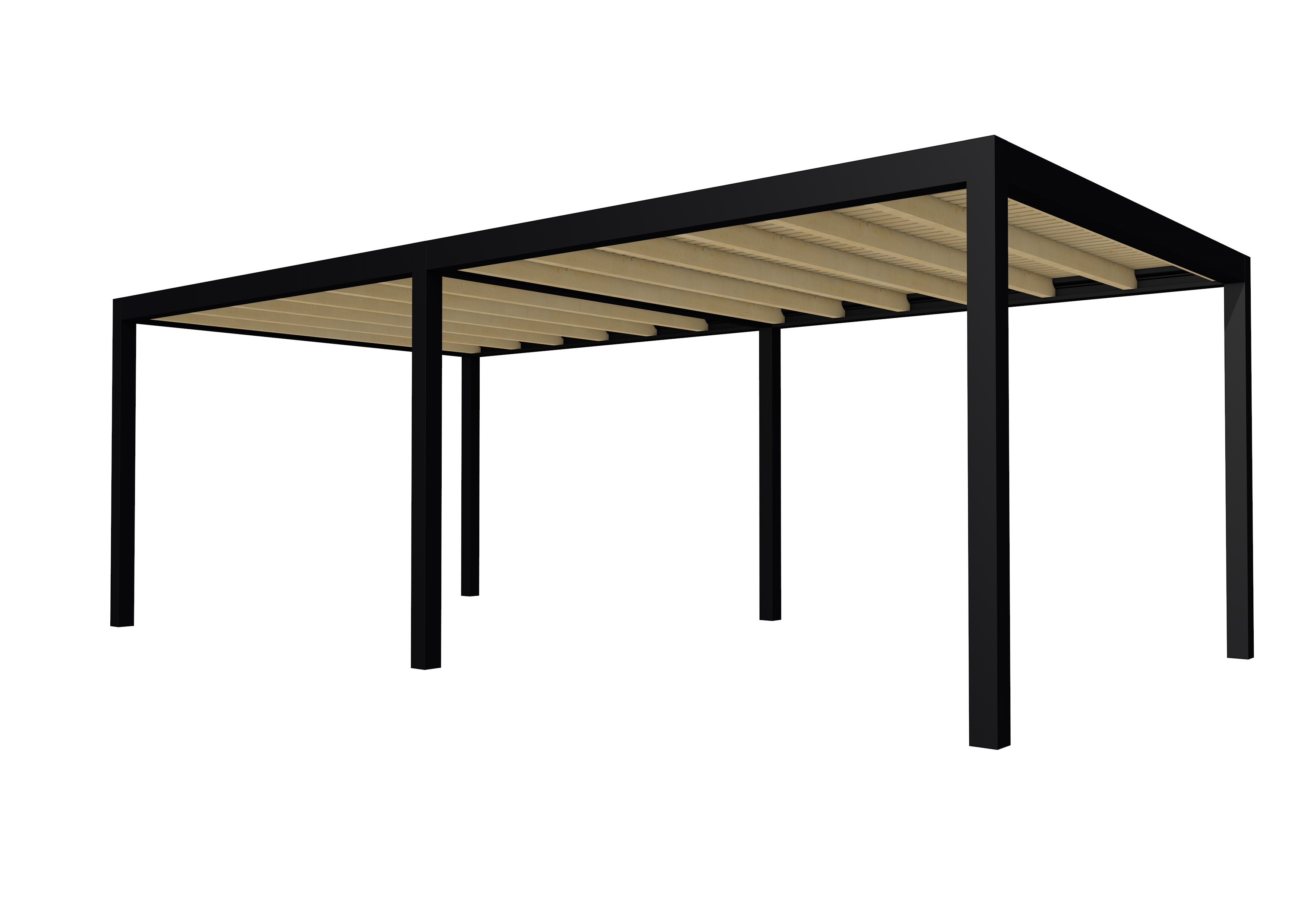 Buitenverblijf plat dak Allure II, vuren, basismodel XL/D, 693x353 cm, onbehandeld.