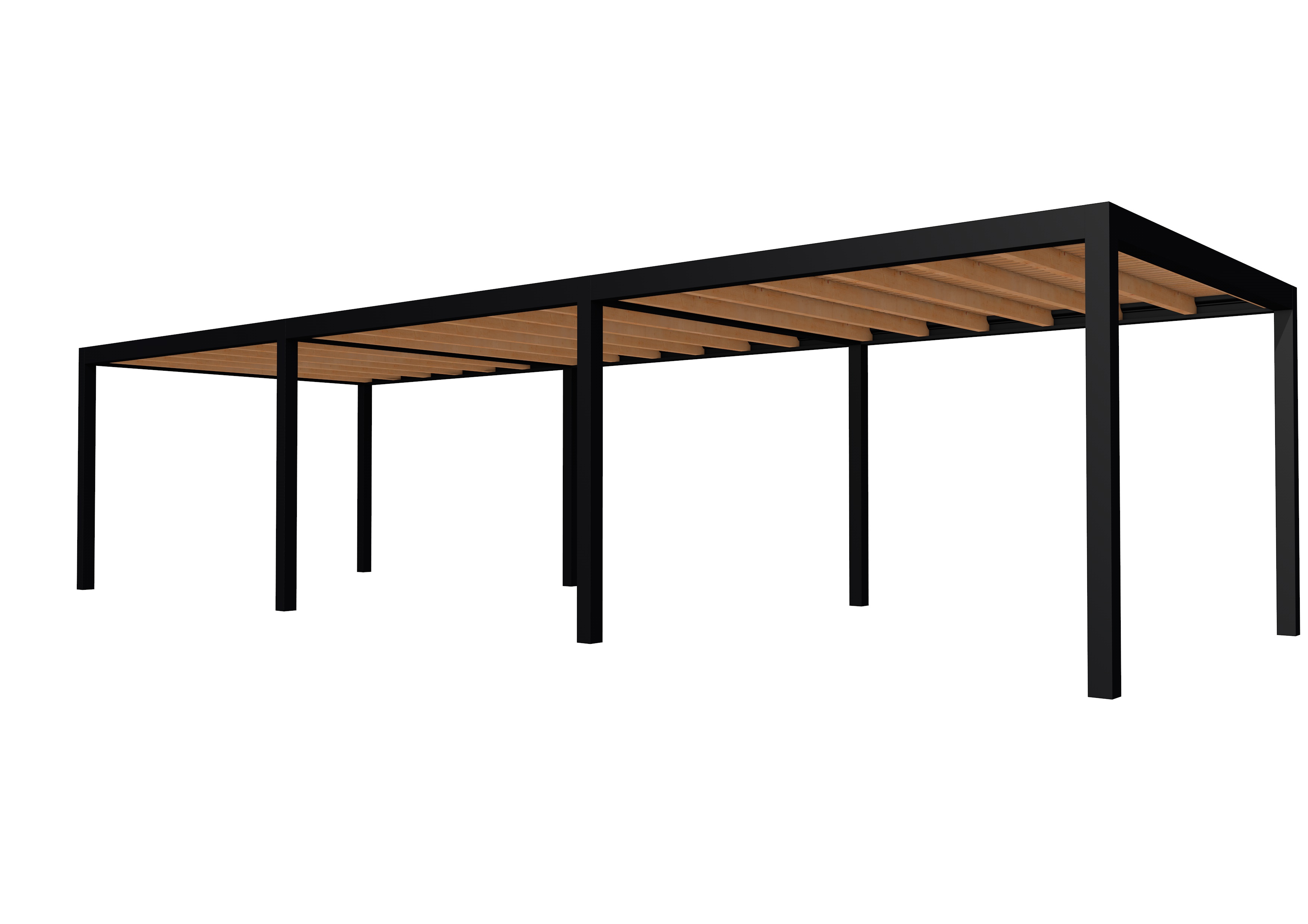 Buitenverblijf plat dak Allure III, douglas, basismodel XL/D, 1034x353 cm, onbehandeld.