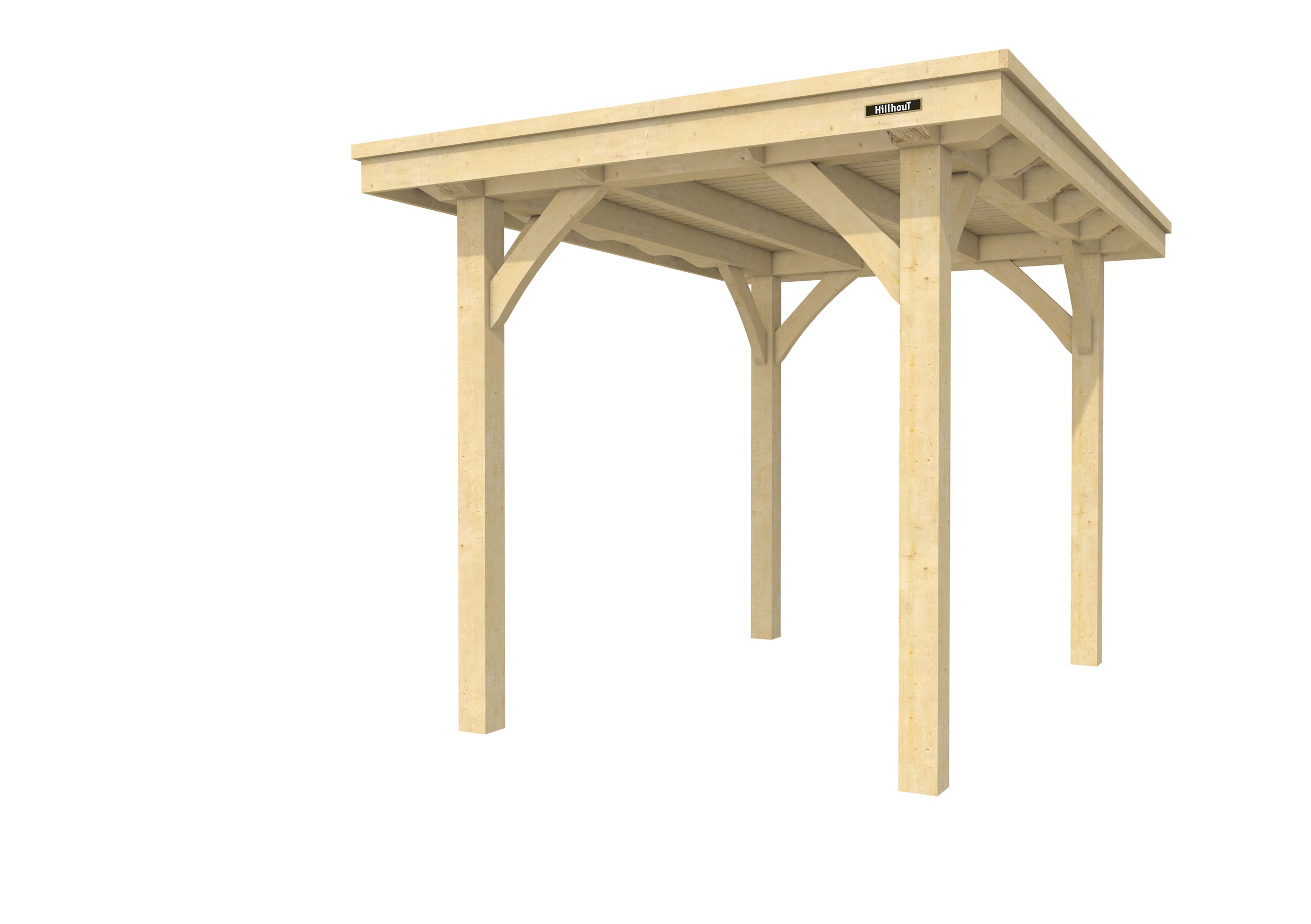 Buitenverblijf plat dak Excellent I, vuren, basismodel L/A, 207x307 cm, onbehandeld.