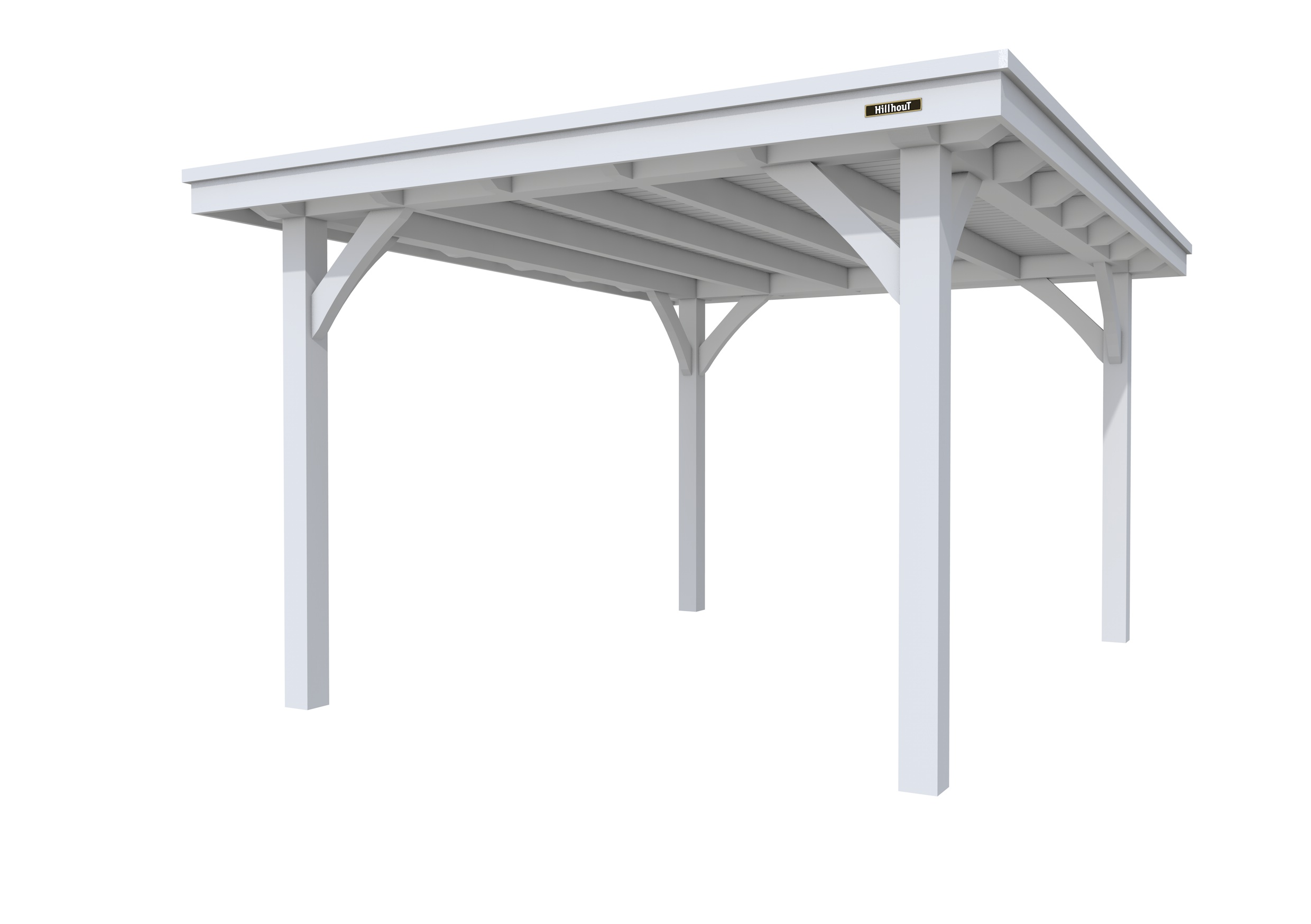 Buitenverblijf plat dak Excellent I, vuren, basismodel XXL/C, 307x399 cm, lichtgrijs gespoten.