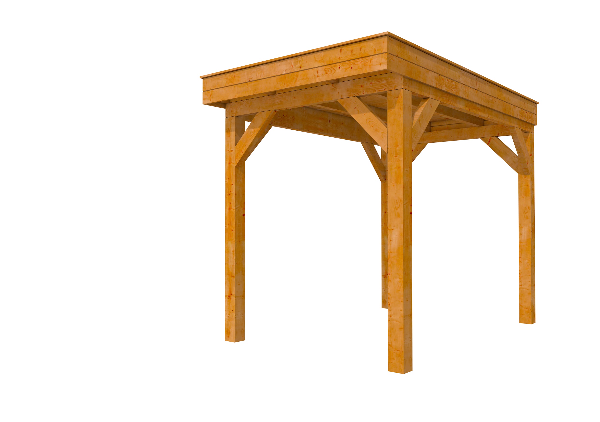 Buitenverblijf plat dak Premium I, douglas, basismodel L/A, 207x307 cm, transparant gespoten.