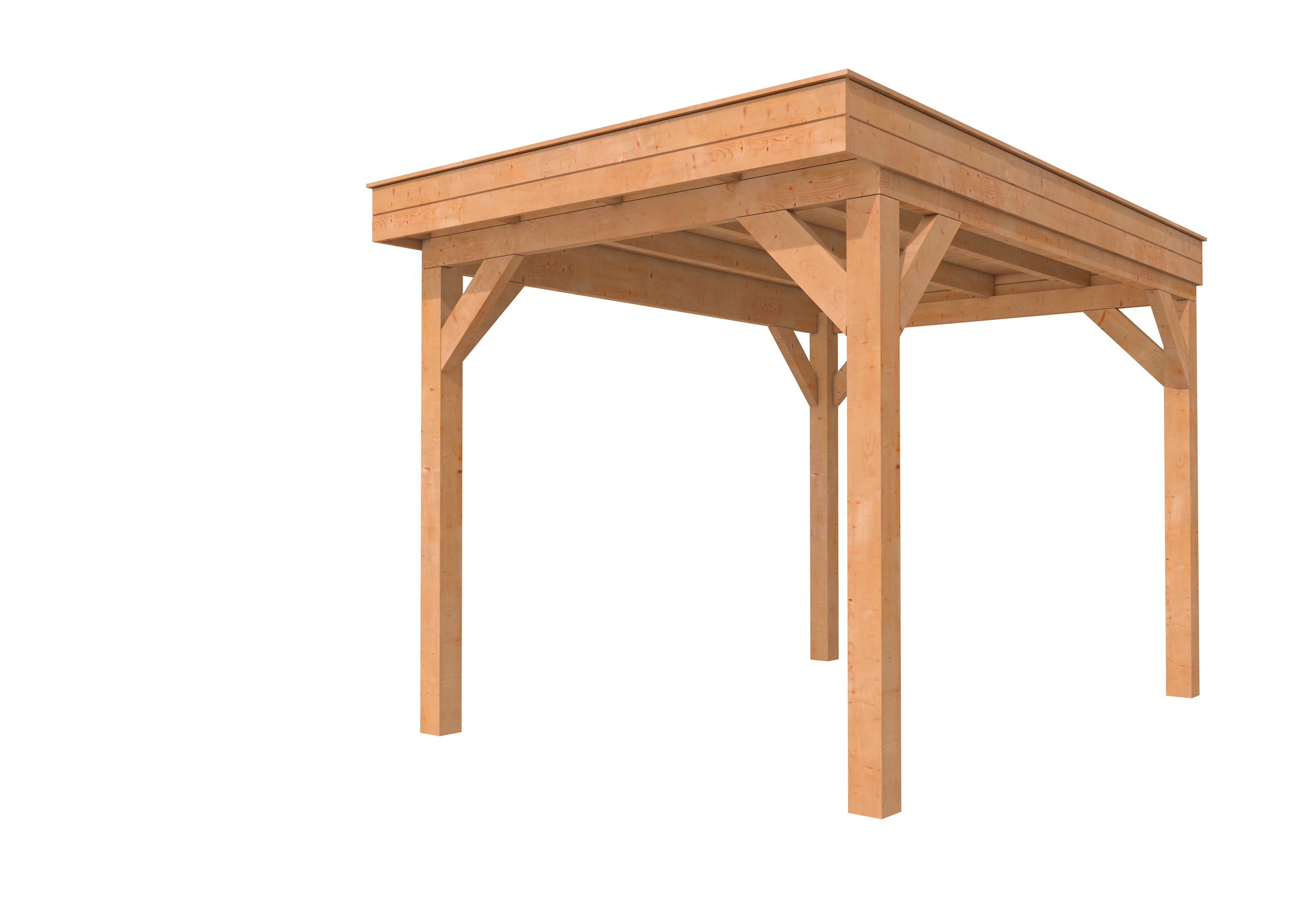 Buitenverblijf plat dak Premium I, douglas, basismodel XL/B, 257x357 cm, onbehandeld.