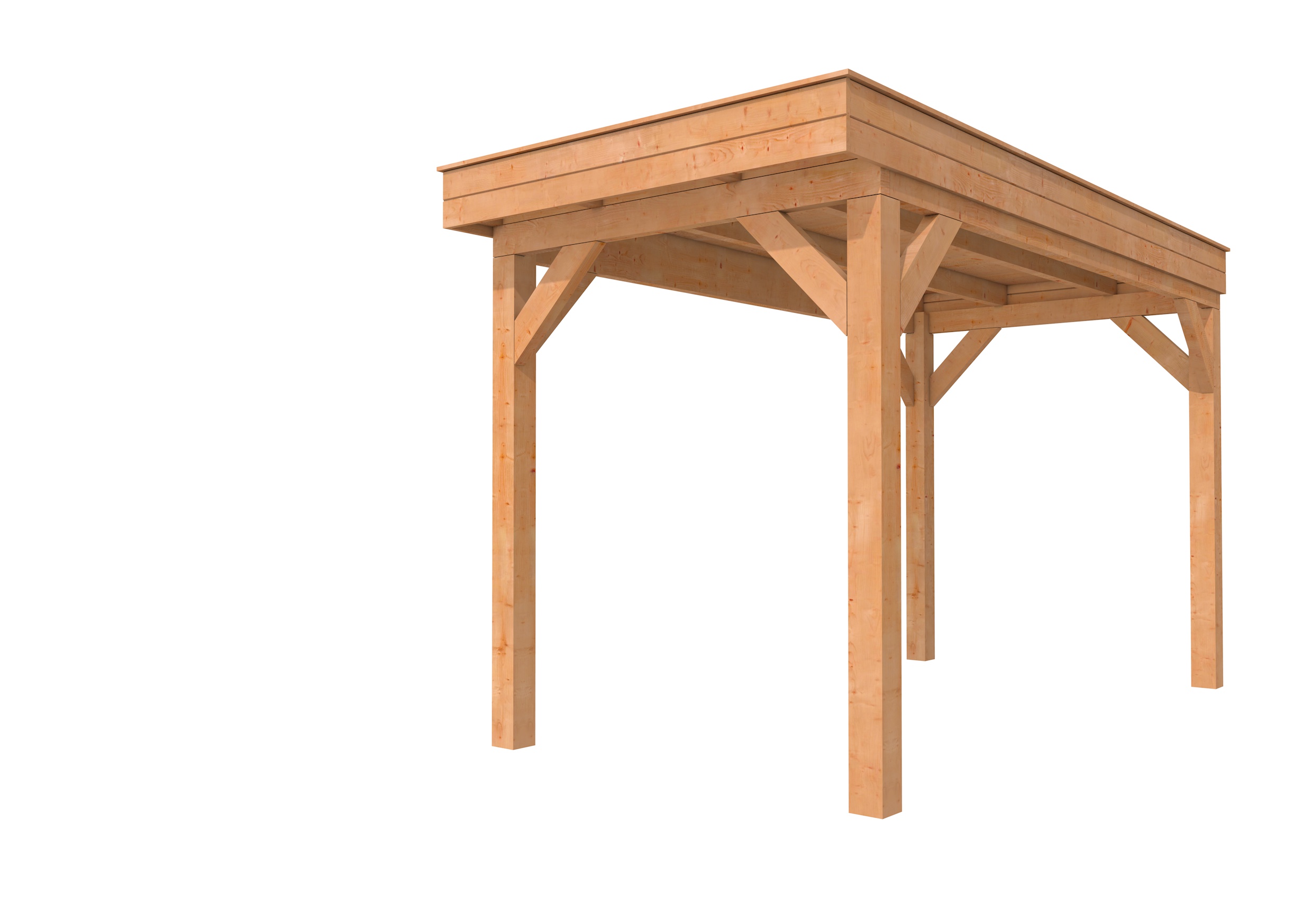 Buitenverblijf plat dak Premium I, douglas, basismodel XXL/A, 207x399 cm, onbehandeld.