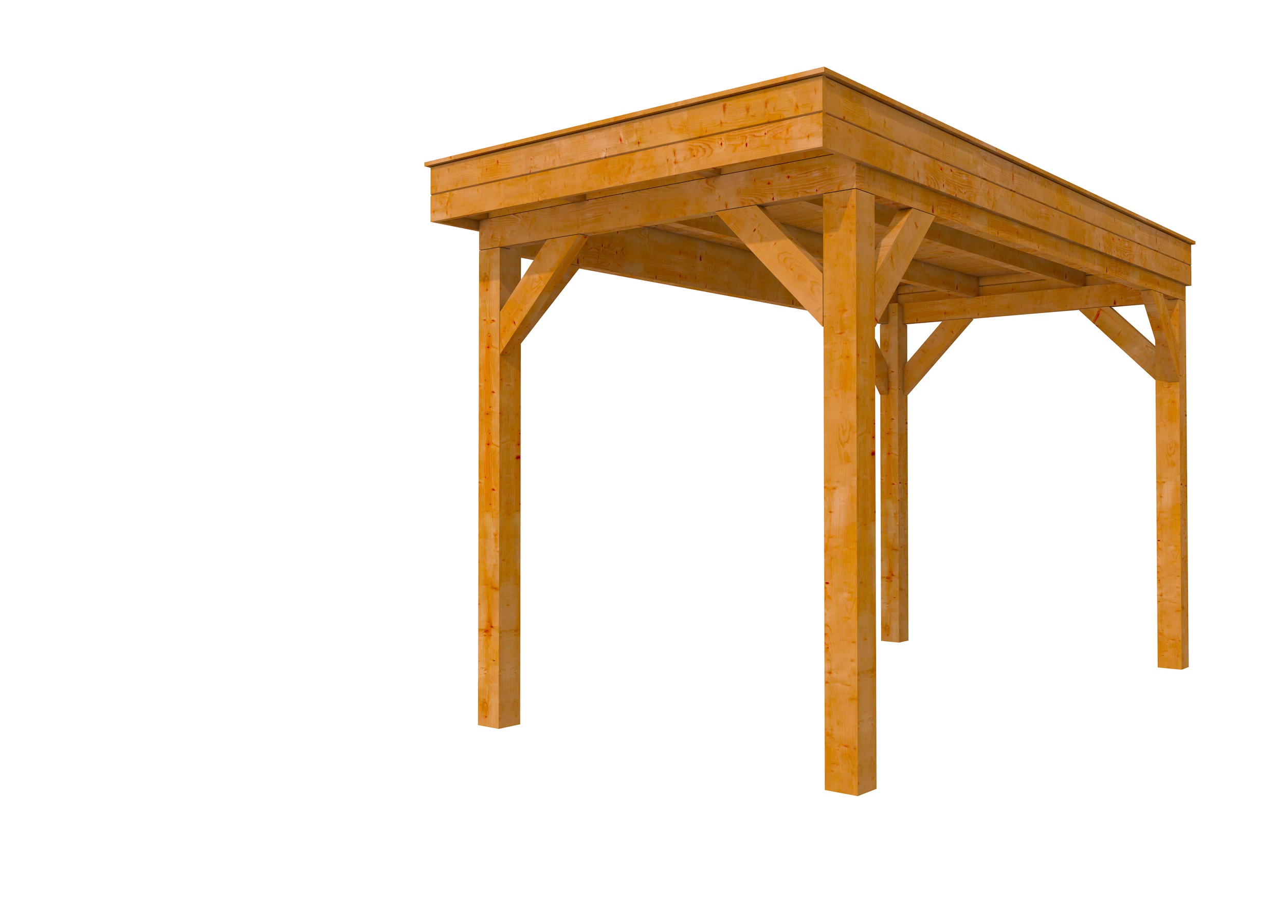 Buitenverblijf plat dak Premium I, douglas, basismodel XXL/A, 207x399 cm, transparant gespoten.