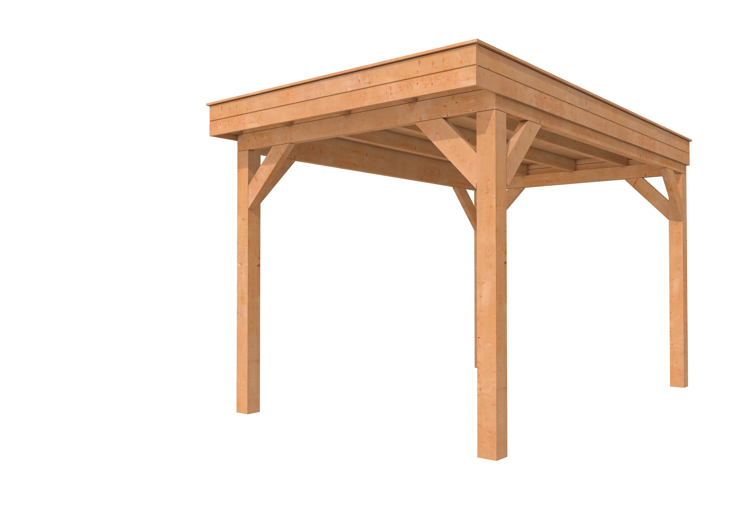 Buitenverblijf plat dak Premium I, douglas, basismodel XXL/B, 257x399 cm, onbehandeld.