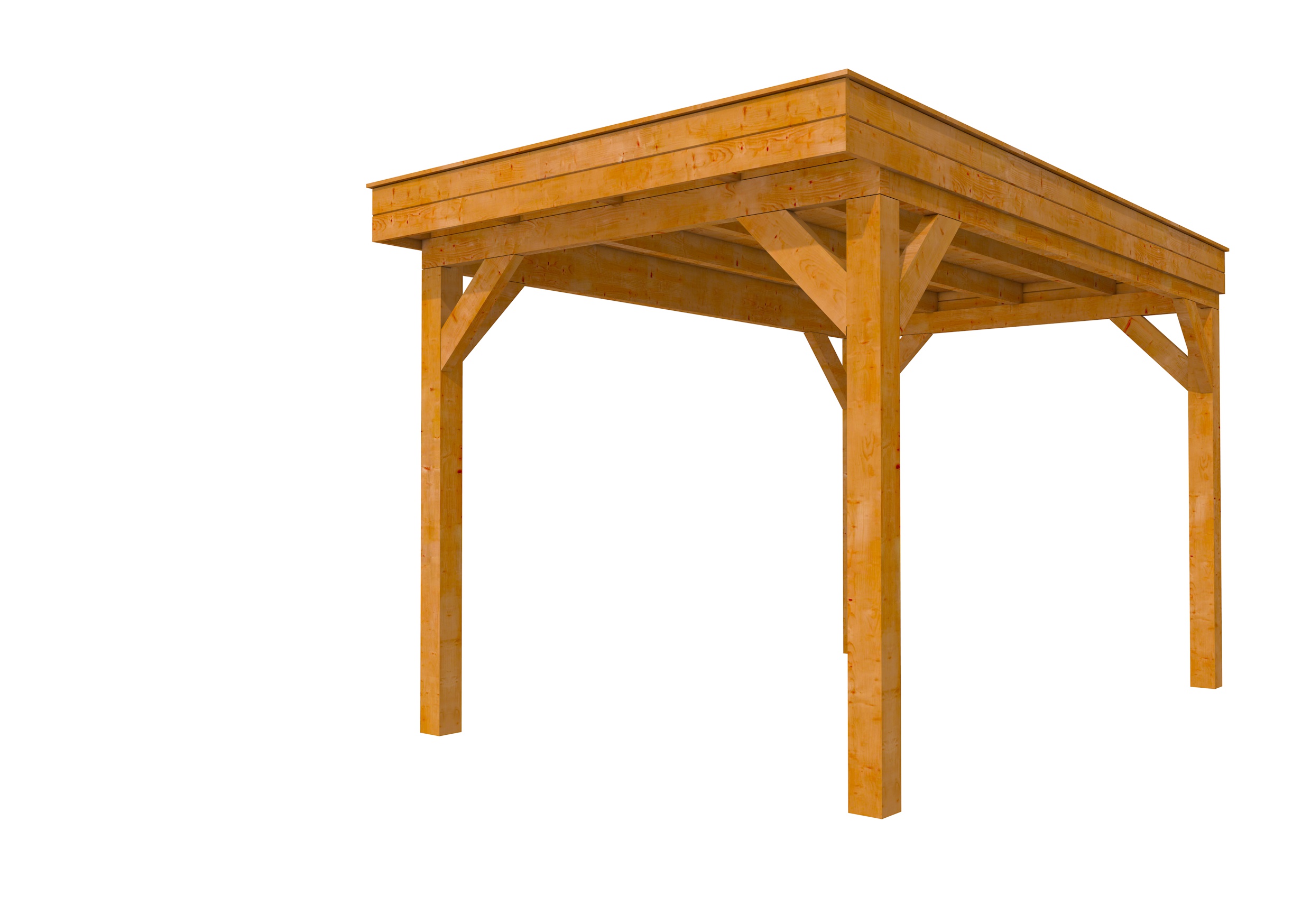 Buitenverblijf plat dak Premium I, douglas, basismodel XXL/B, 257x399 cm, transparant gespoten.