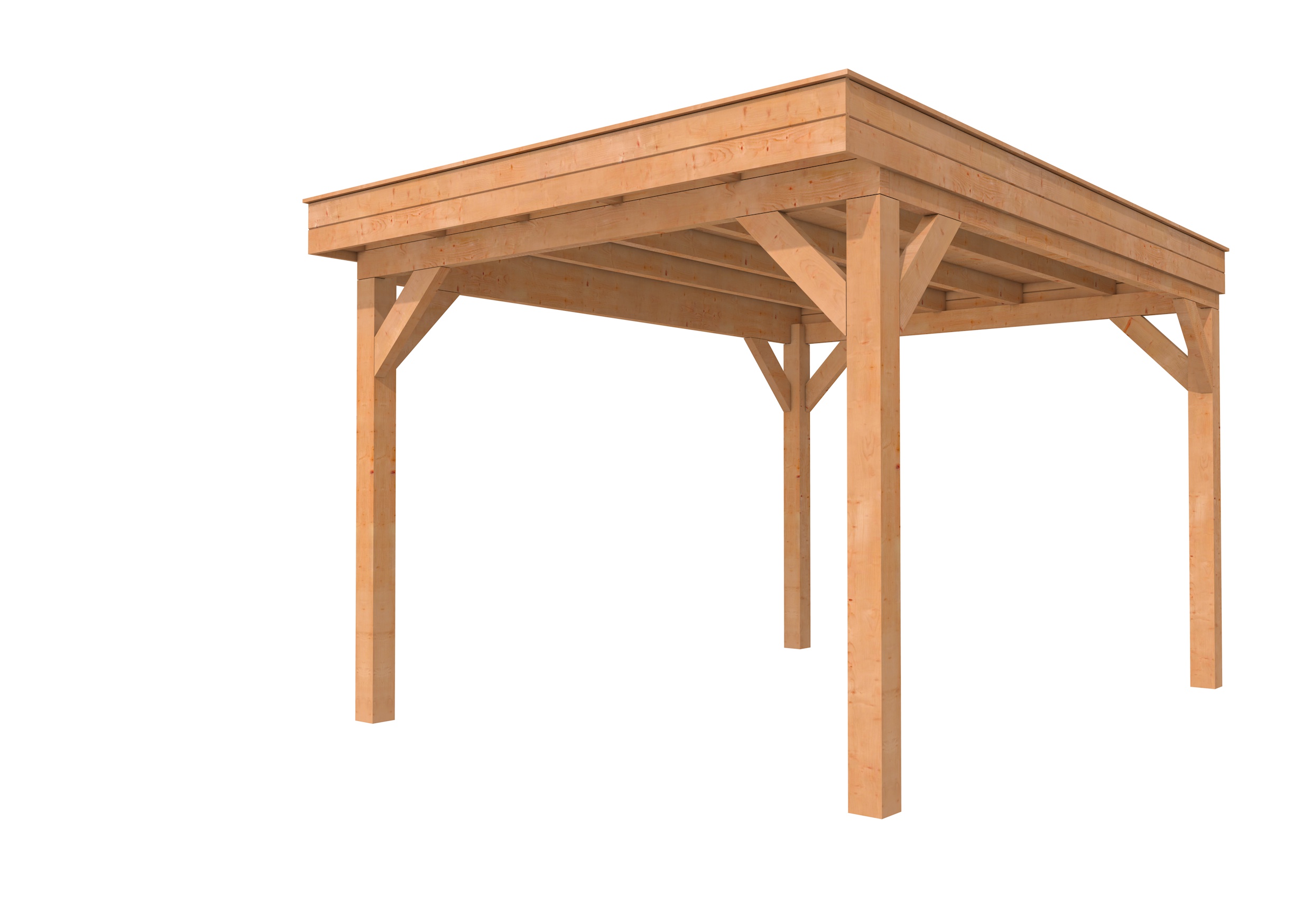 Buitenverblijf plat dak Premium I, douglas, basismodel XXL/C, 307x399 cm, onbehandeld.