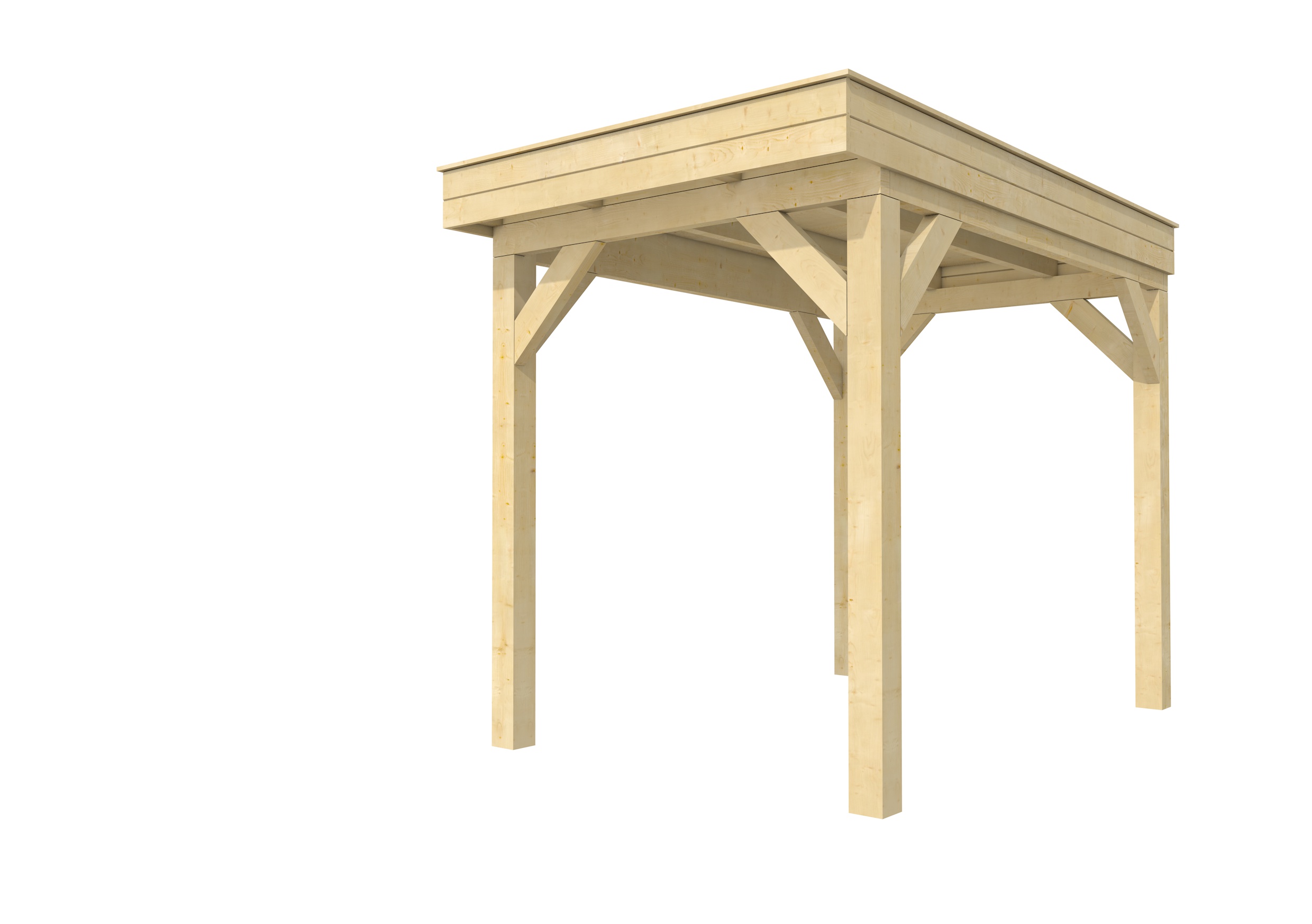 Buitenverblijf plat dak Premium I, vuren, basismodel L/A, 207x307 cm, onbehandeld.