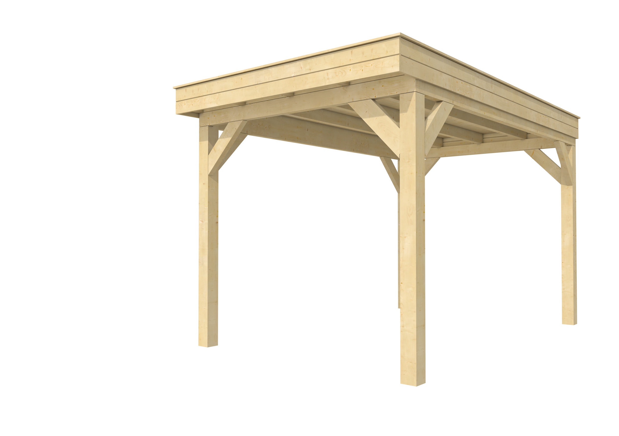 Buitenverblijf plat dak Premium I, vuren, basismodel XXL/B, 257x399 cm, onbehandeld.