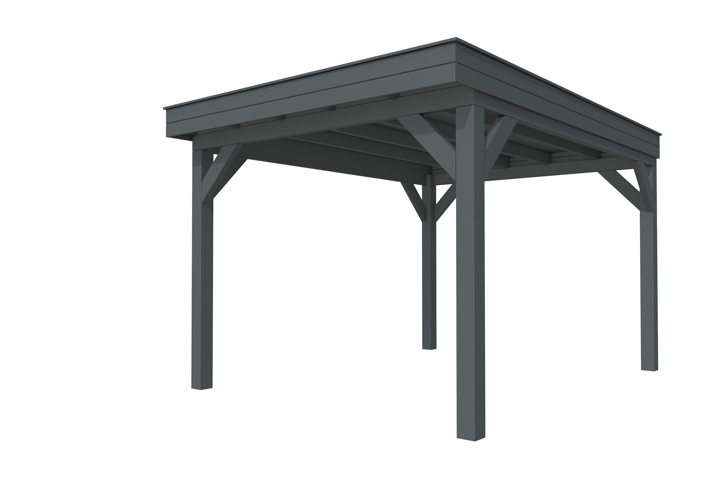 Buitenverblijf plat dak Premium I, vuren, basismodel XXL/C, 307x399 cm, antraciet gespoten.