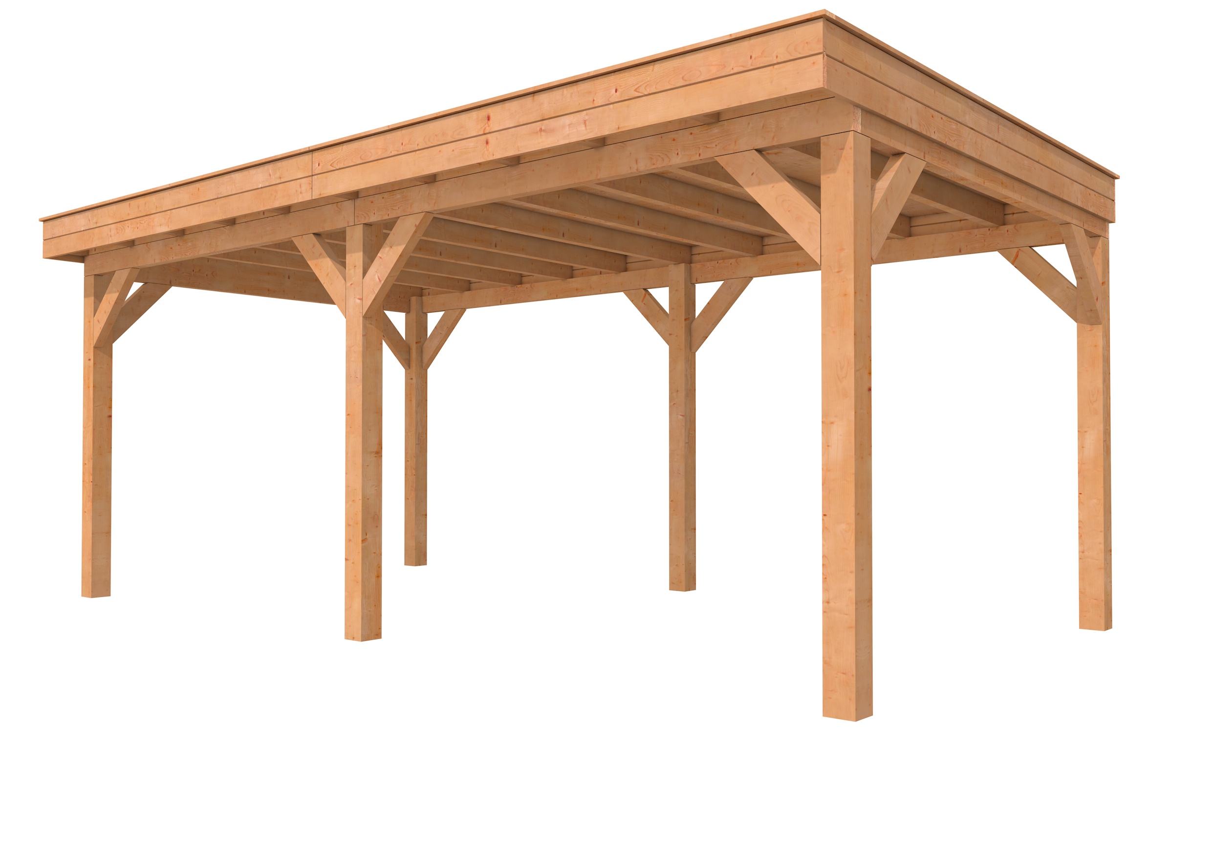 Buitenverblijf plat dak Premium II, douglas, basismodel L/C, 599x307 cm, onbehandeld.