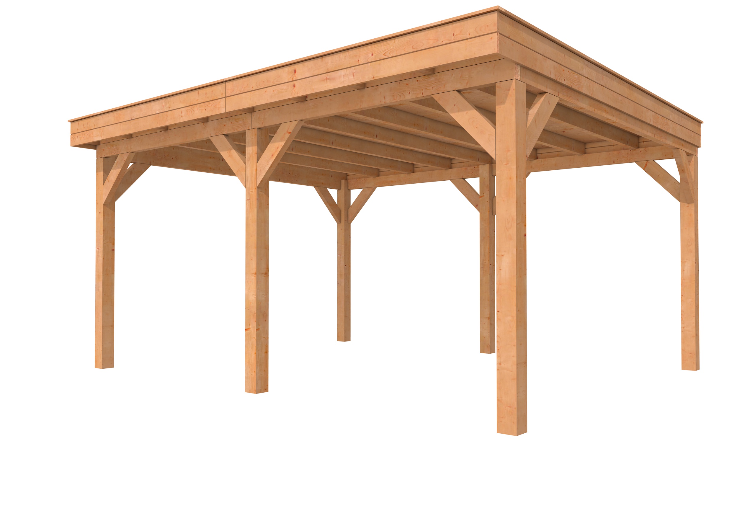 Buitenverblijf plat dak Premium II, douglas, basismodel XXL/B, 499x399 cm, onbehandeld.