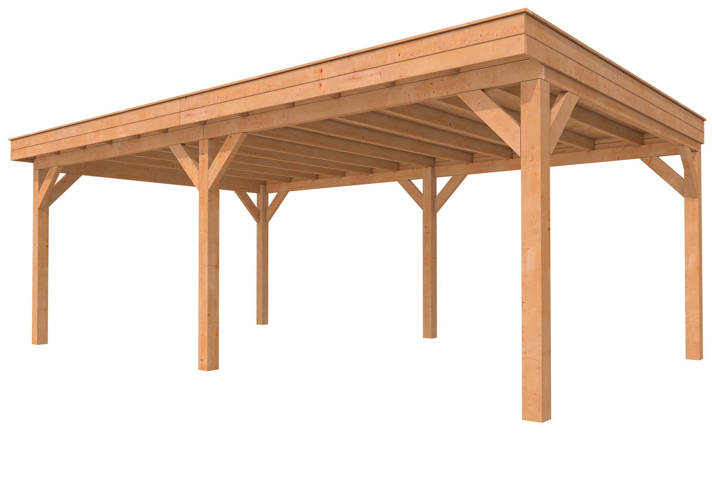 Buitenverblijf plat dak Premium II, douglas, basismodel XXL/D, 699x399 cm, onbehandeld.