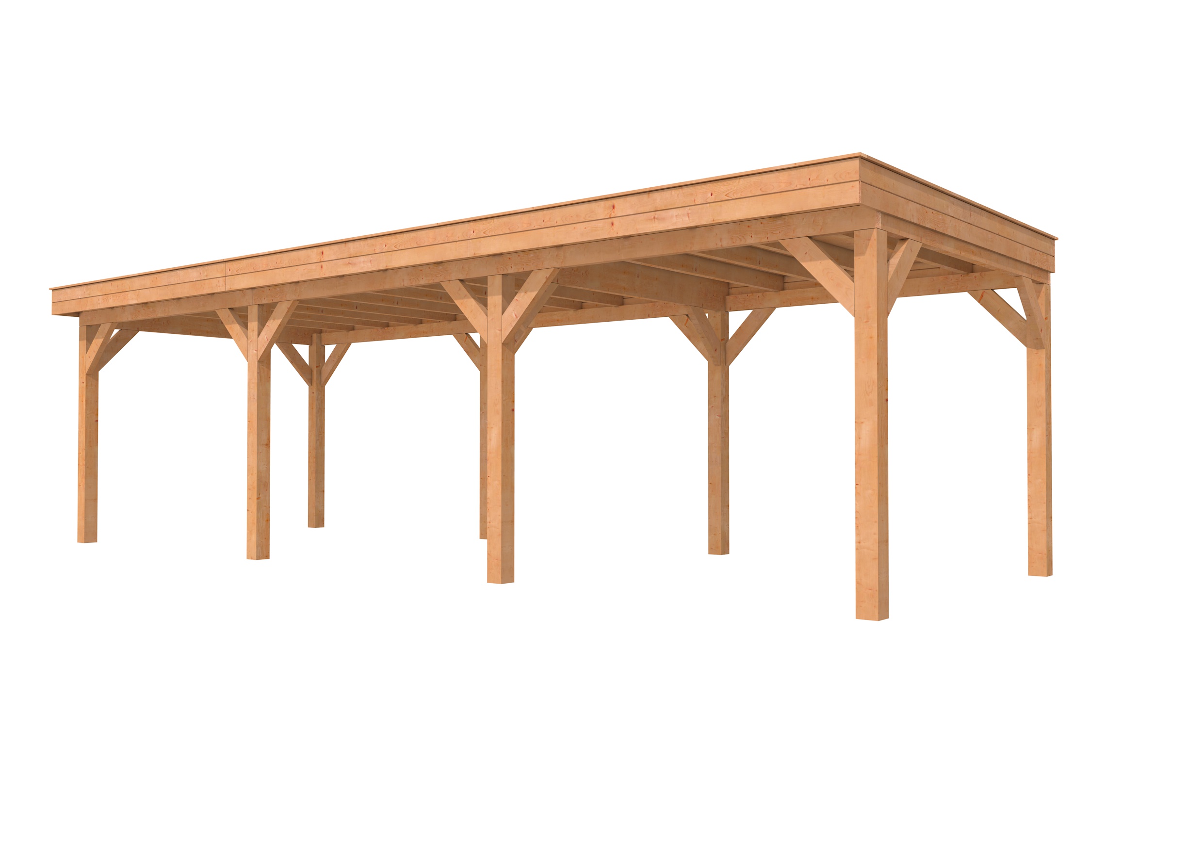 Buitenverblijf plat dak Premium III, douglas, basismodel L/C, 892x307 cm, onbehandeld.