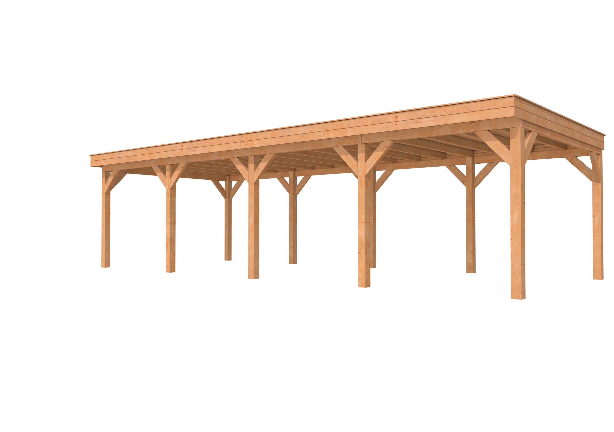 Buitenverblijf plat dak Premium IV, douglas, basismodel XXL/B, 984x399 cm, onbehandeld.