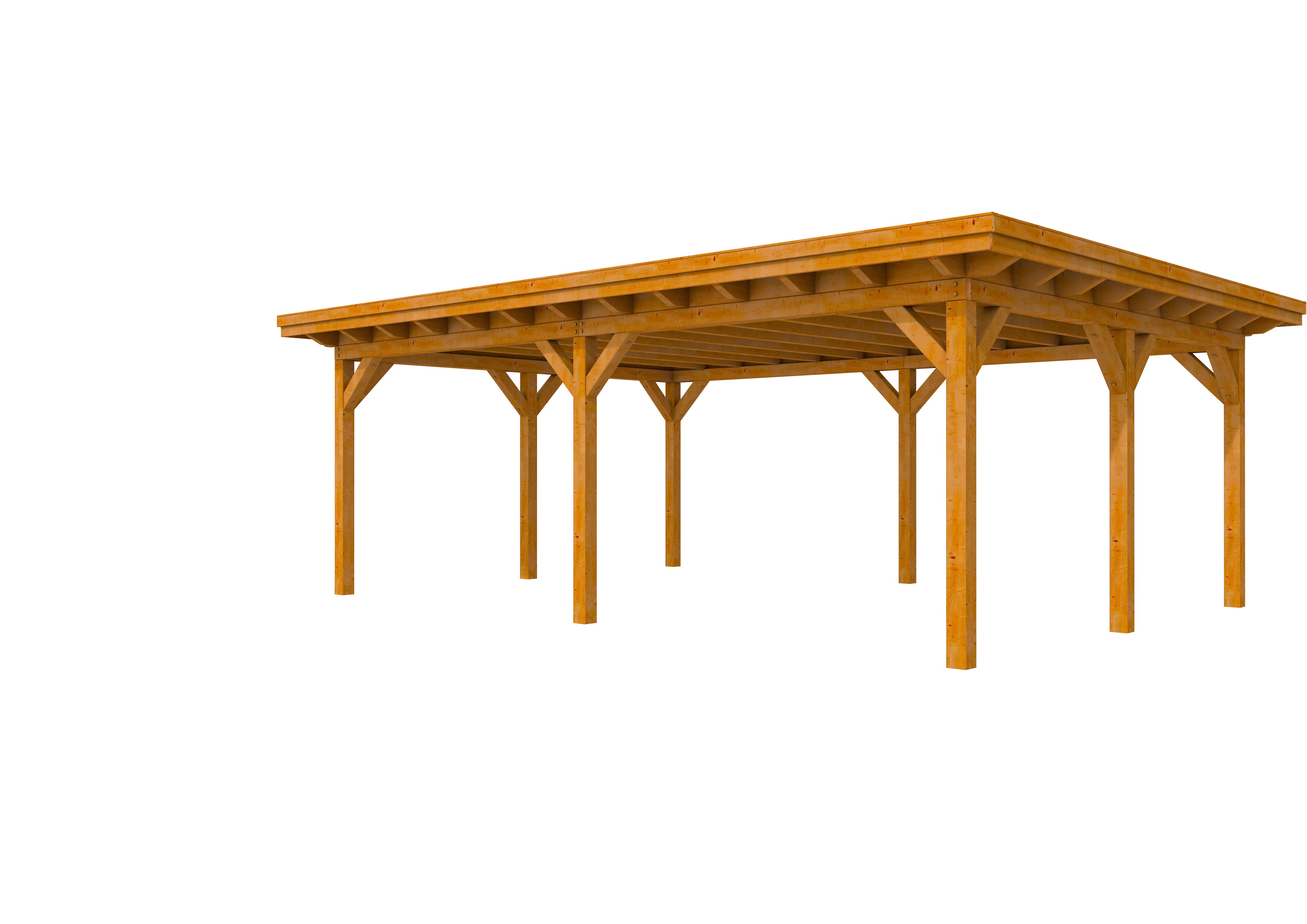 Buitenverblijf plat dak Prestige II, douglas, basismodel XXXL/D, 699x499 cm, transparant gespoten.