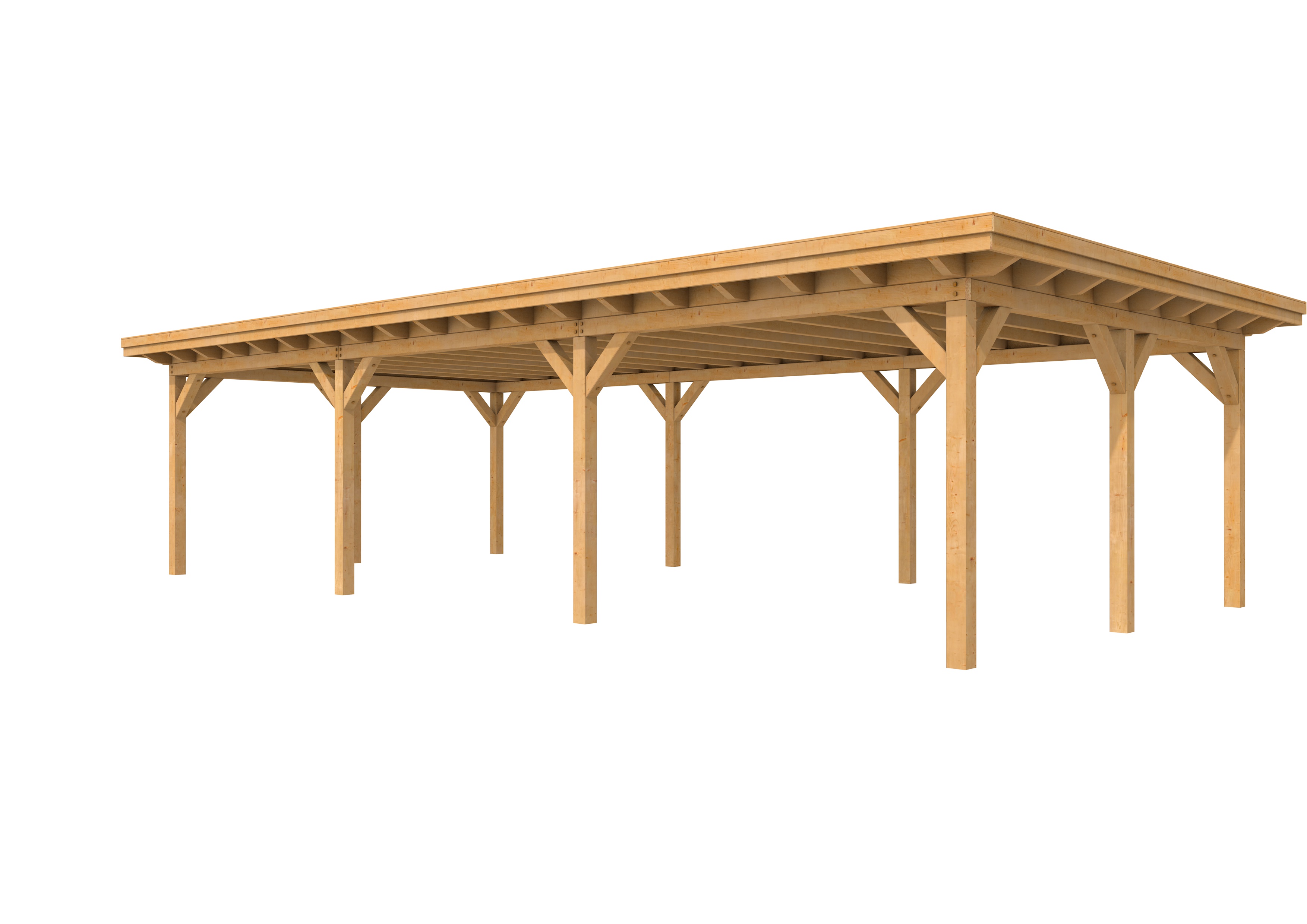 Buitenverblijf plat dak Prestige III, douglas, basismodel XXXL/D, 1042x499 cm, onbehandeld.