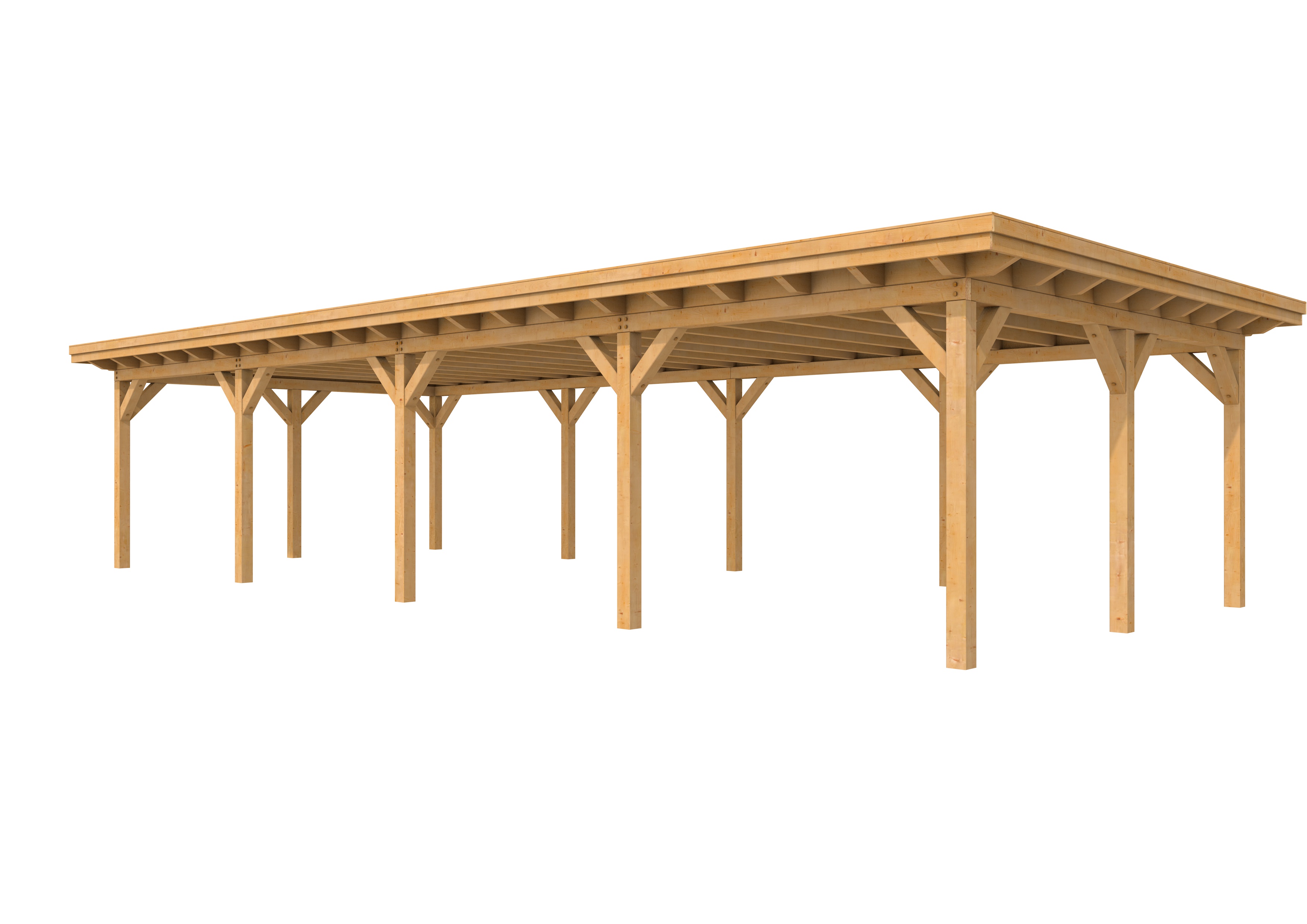 Buitenverblijf plat dak Prestige IV, douglas, basismodel XXXL/C, 1184x499 cm, onbehandeld.