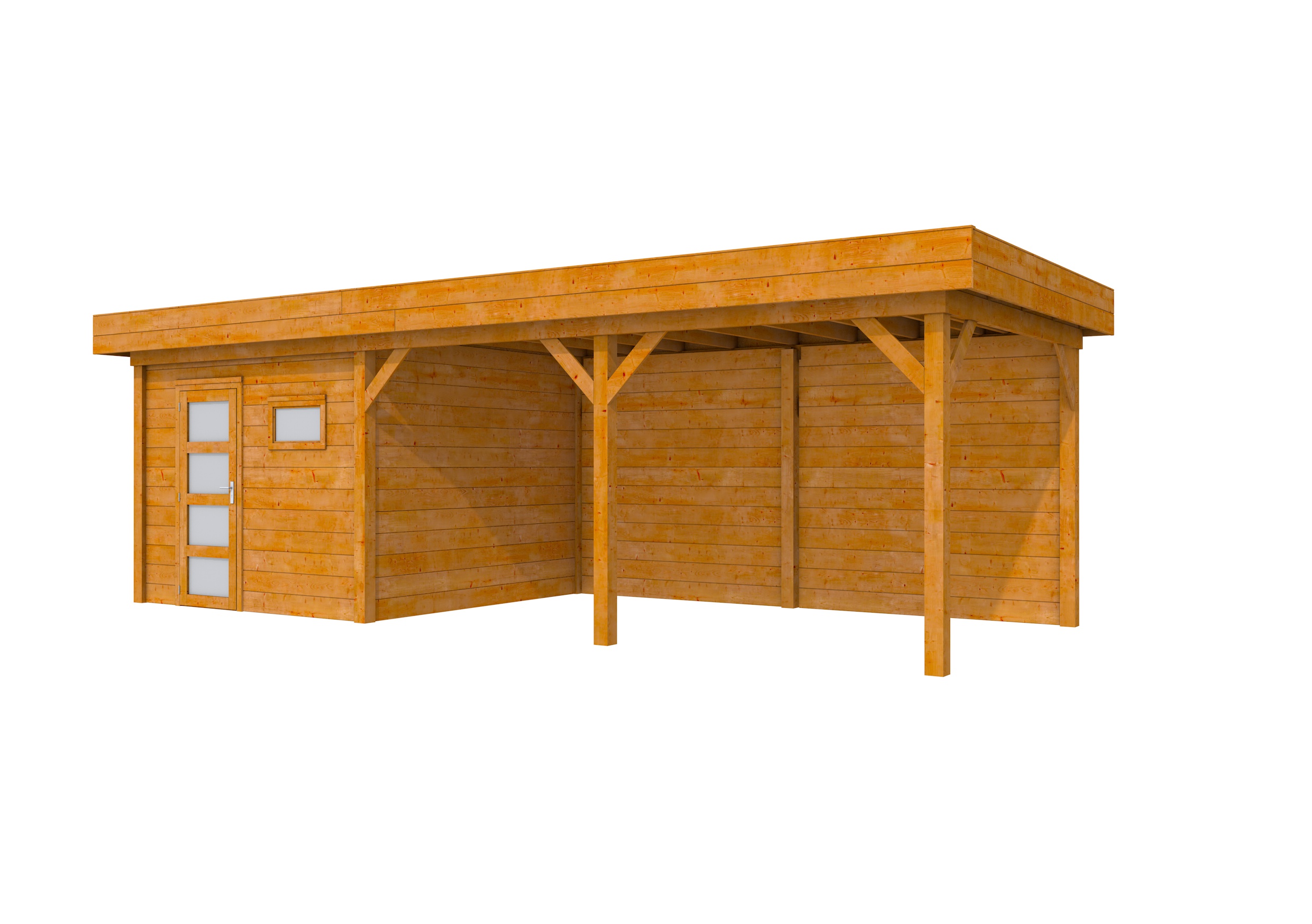 Douglas Topvision Raaf, 298 x 298 en luifel 500 cm, transparant gespoten.