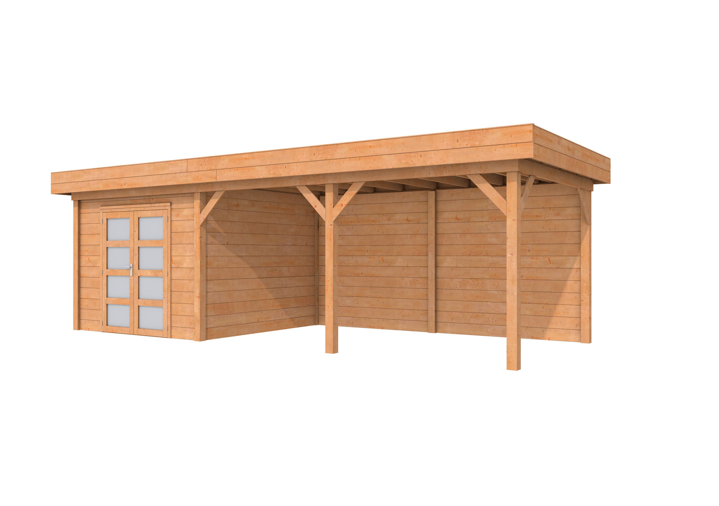 Douglas Topvision Roek, 298 x 298 en luifel 500 cm, onbehandeld.