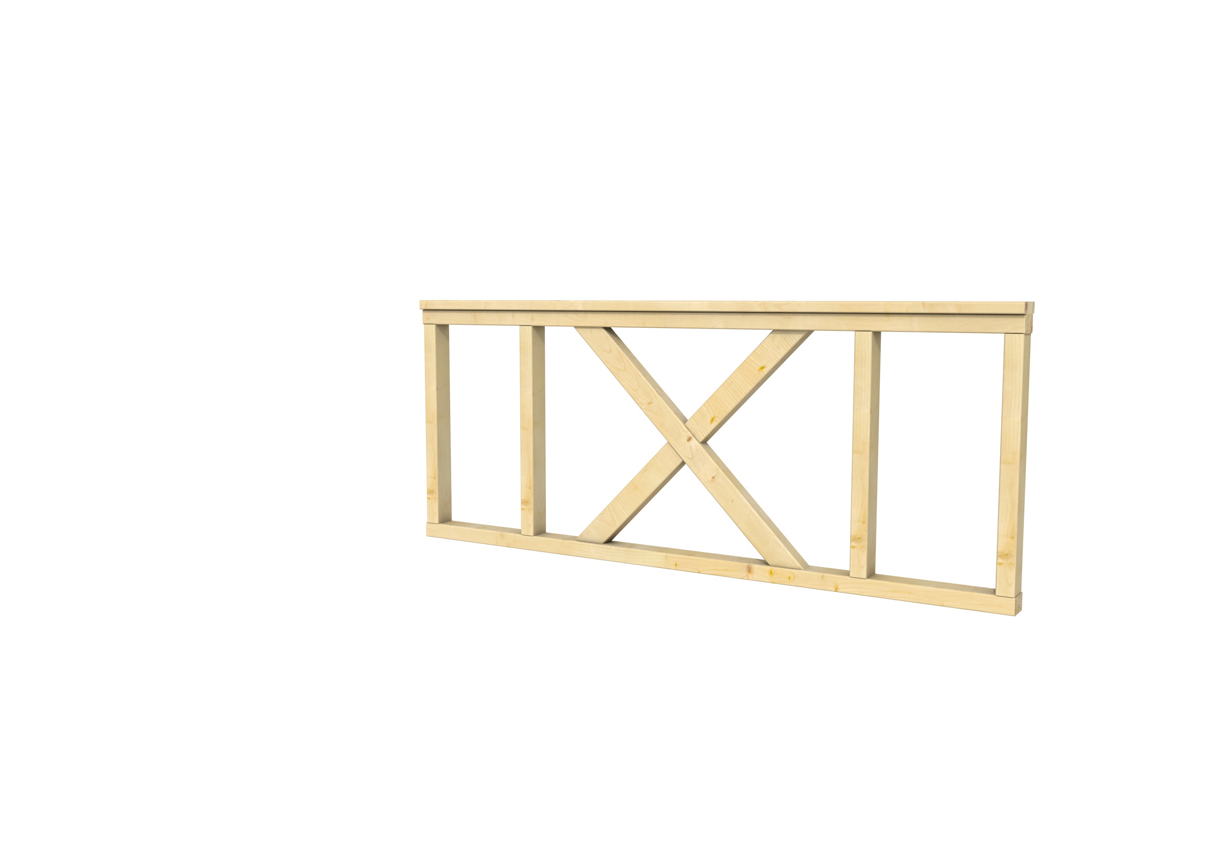 Hekwerk met kruis vuren type A, 178,5 x 73 cm, onbehandeld.